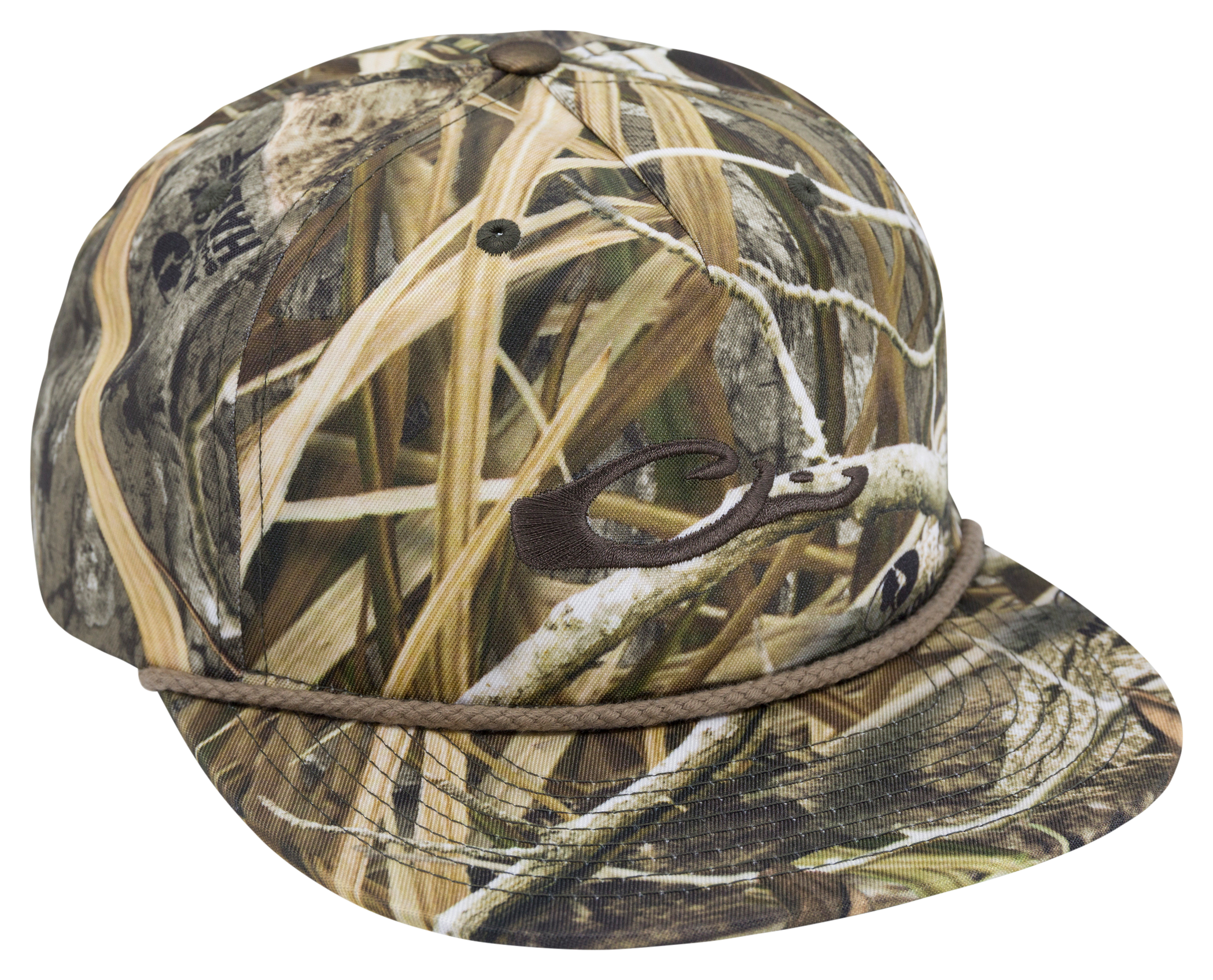Image of Drake Waterfowl 256XE Flat-Bill Rope Cap - Mossy Oak Shadow Grass Blades Habitat