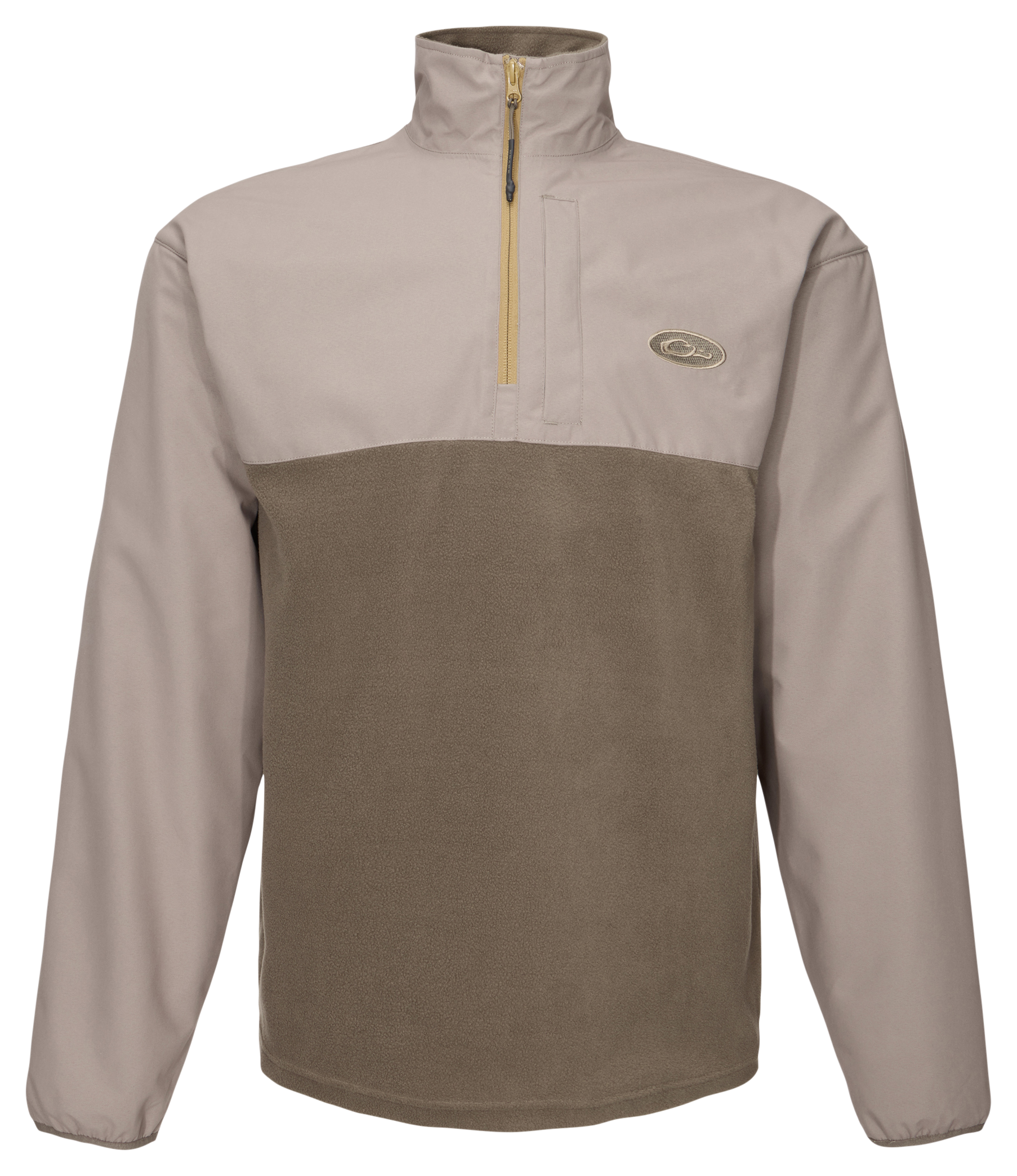 Image of Drake Waterfowl EST Quarter-Zip Refuge Eqwader Long-Sleeve Pullover for Men - Mud Brown