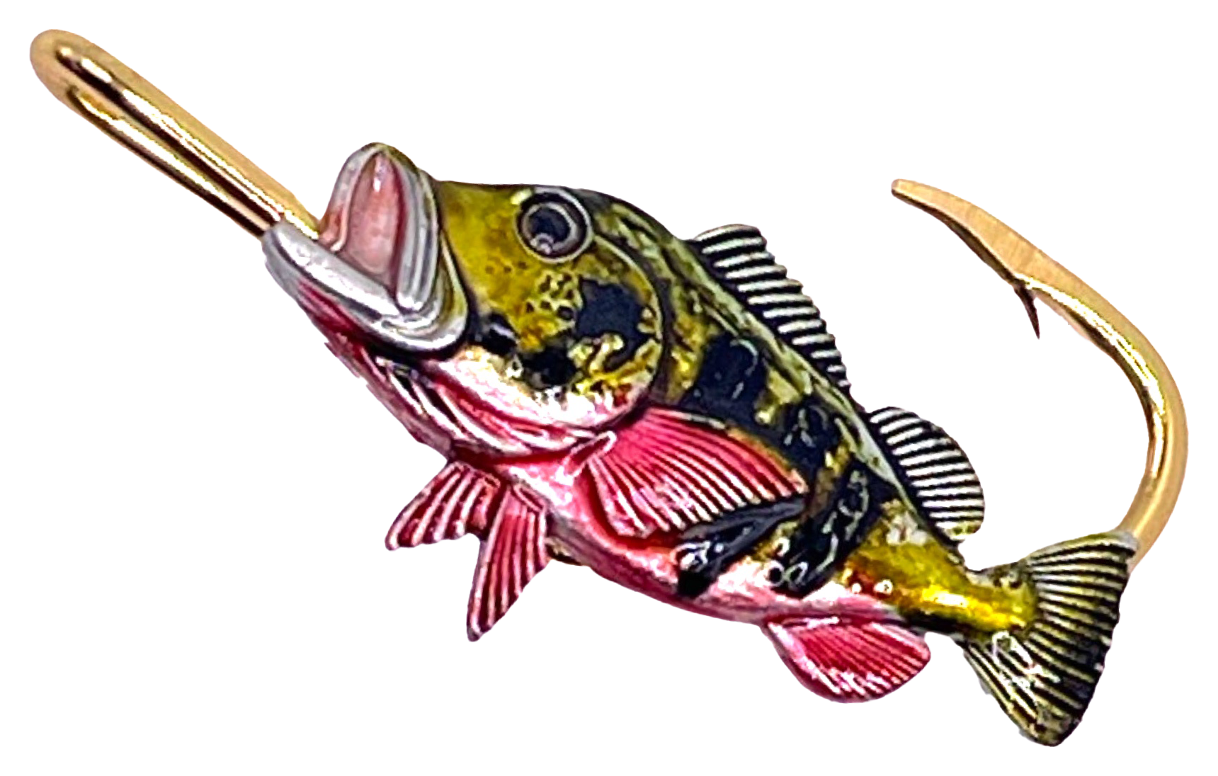 Hookits Peacock Bass Fishing Hook Hat Pin Clip                                                                                  