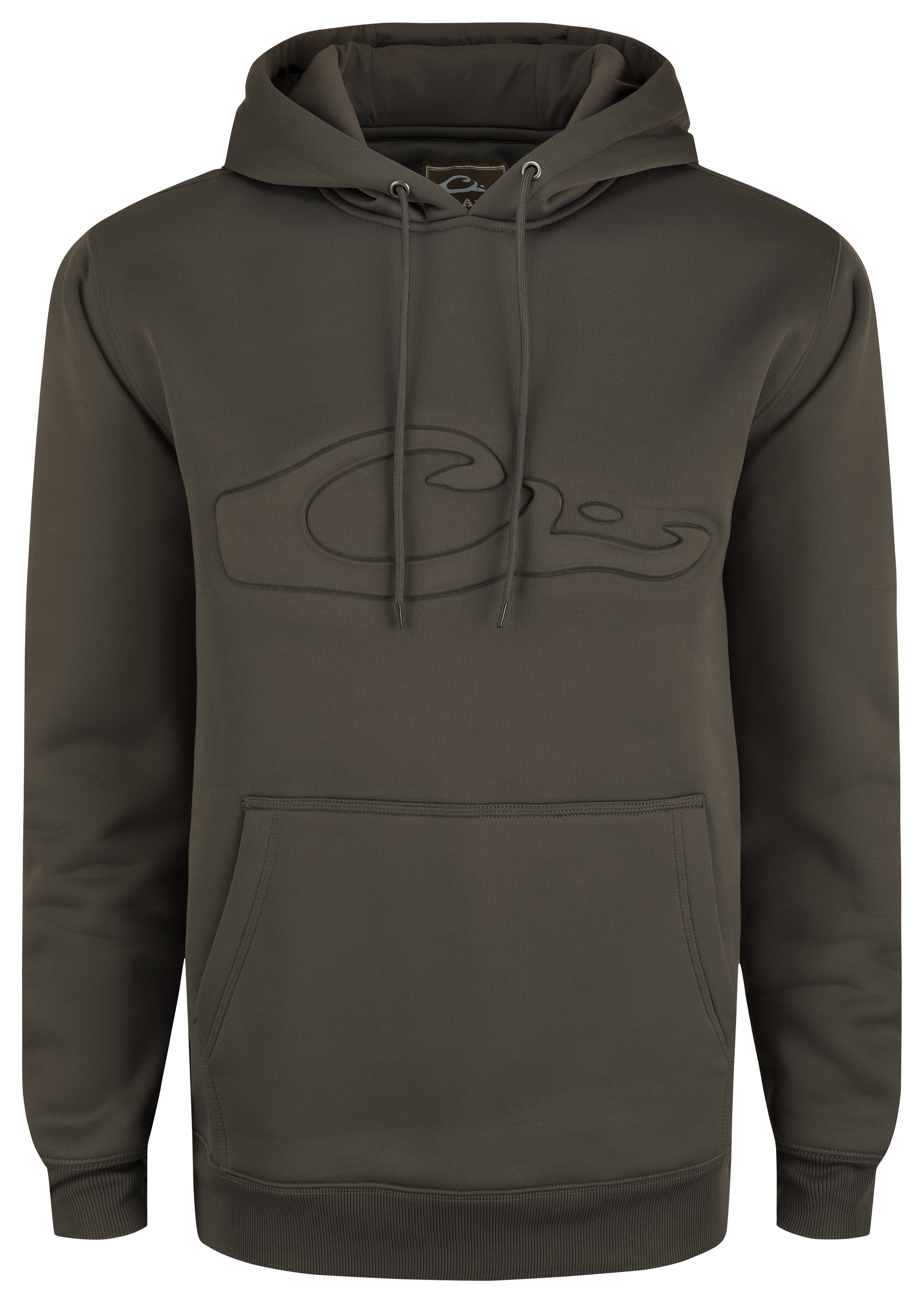 Image of Drake Waterfowl Back Eddy Embossed Hoodie - Mud Brown