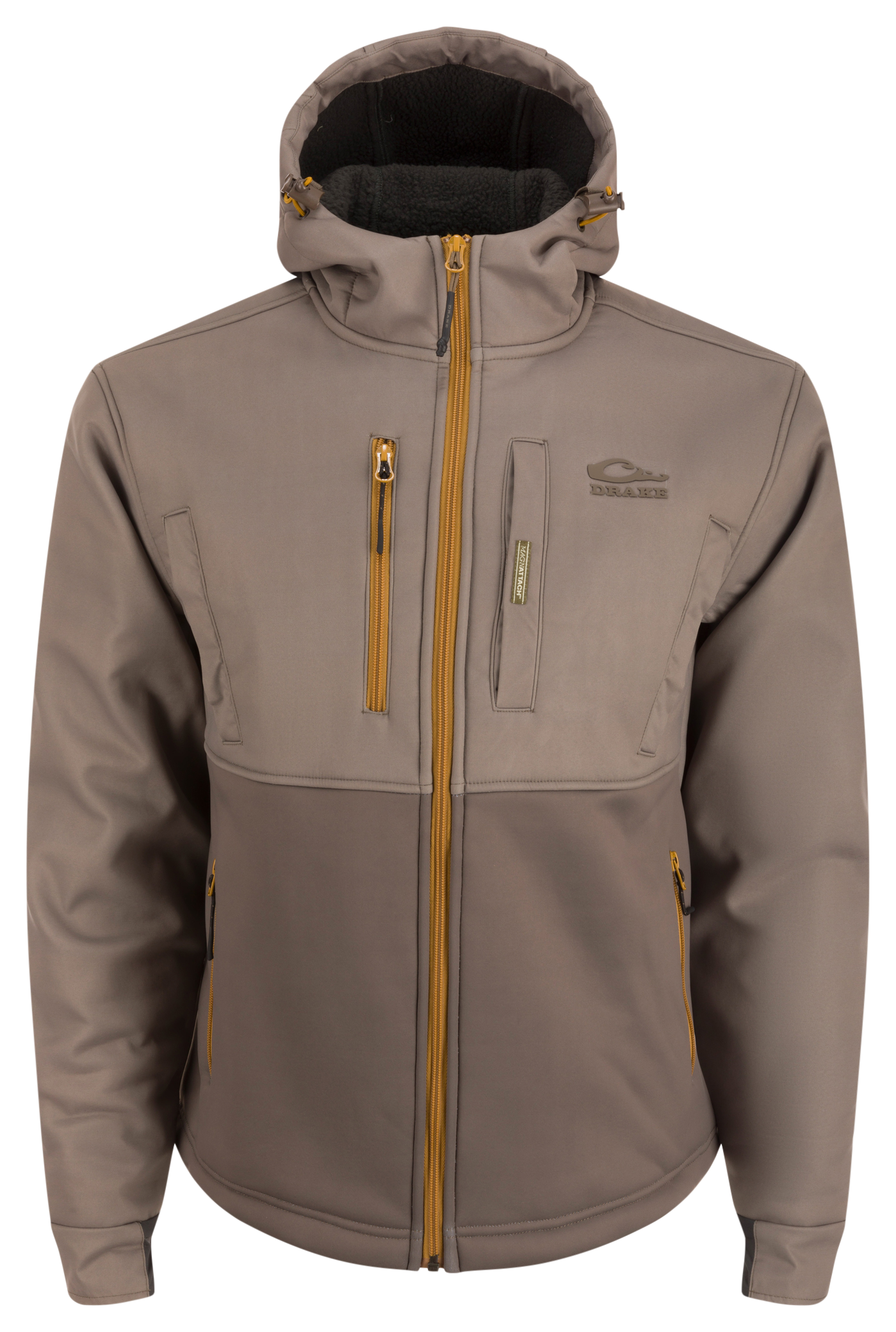 Image of Drake Waterfowl MST Hole Shot Sherpa-Lined Hooded Jacket for Men - Mud Brown - 3XL