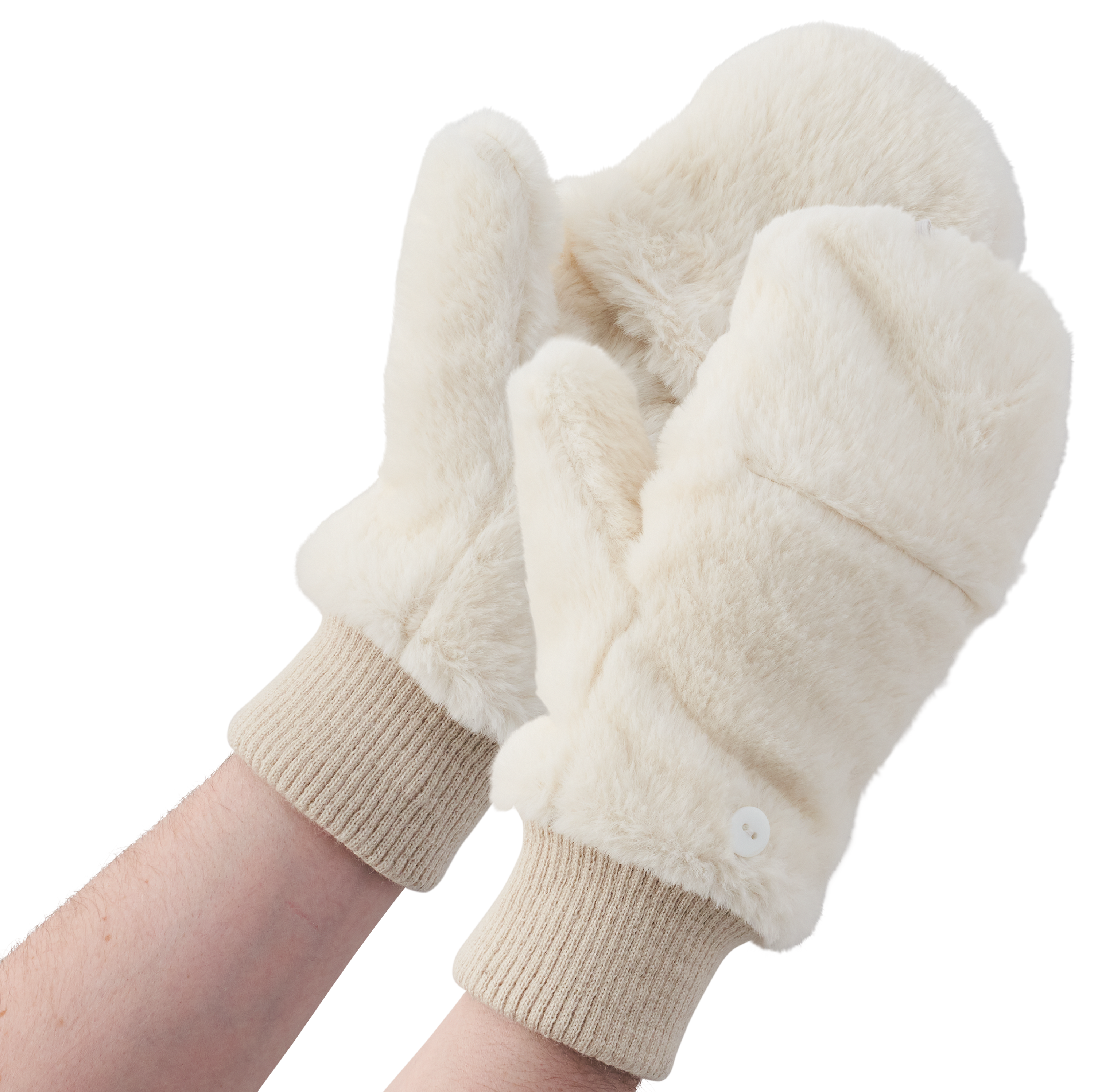 Image of Natural Reflections Faux-Fur Mittens - Birch