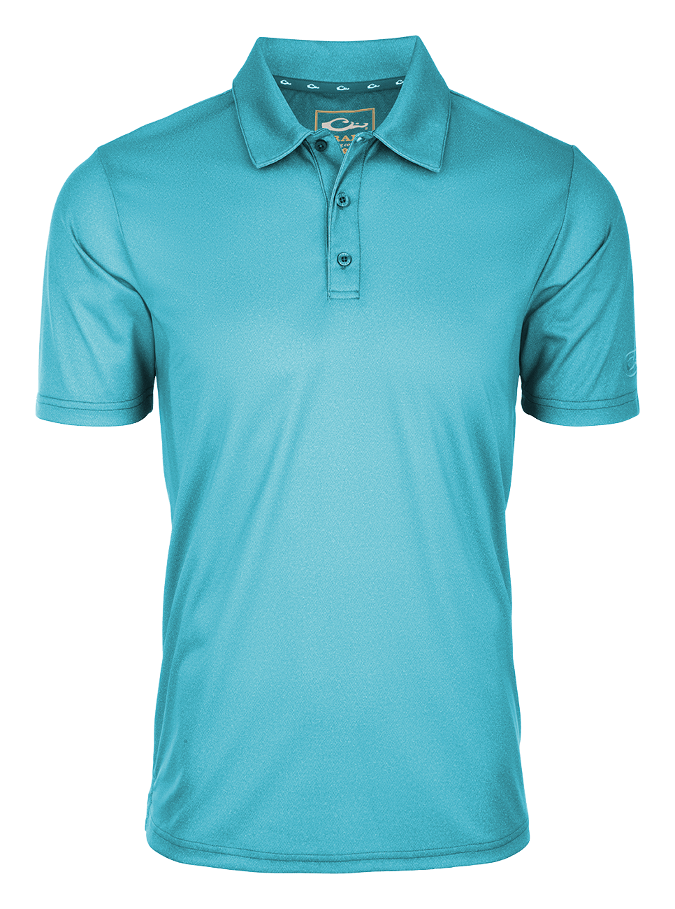 Image of Drake Waterfowl Performance Heather Short-Sleeve Polo Shirt for Men - Blue Atoll Heather - M