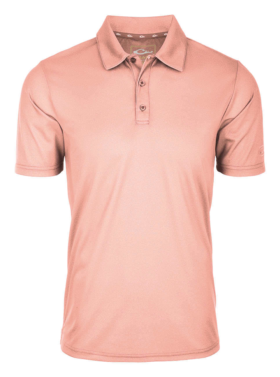 Image of Drake Waterfowl Performance Heather Short-Sleeve Polo Shirt for Men - Peach Pearl Heather - S