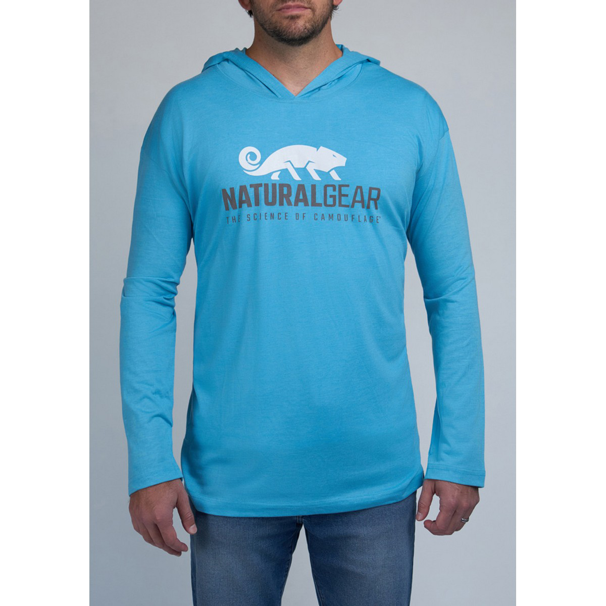 Image of Natural Gear Tri Blend Hooded Tee - Heather Light Blue - S