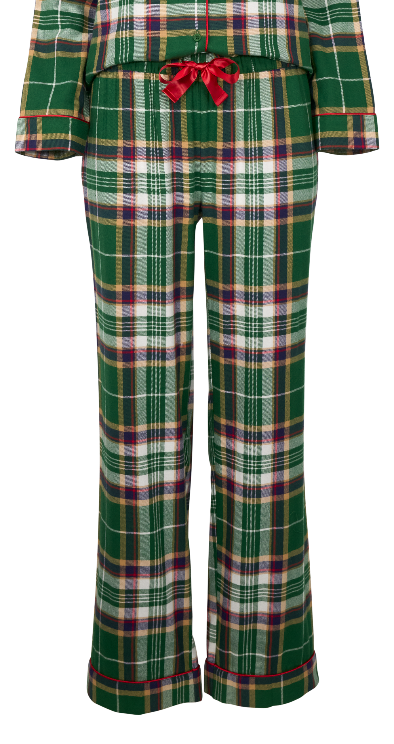 Image of Natural Reflections Flannel Pajama Pants - Green Plaid