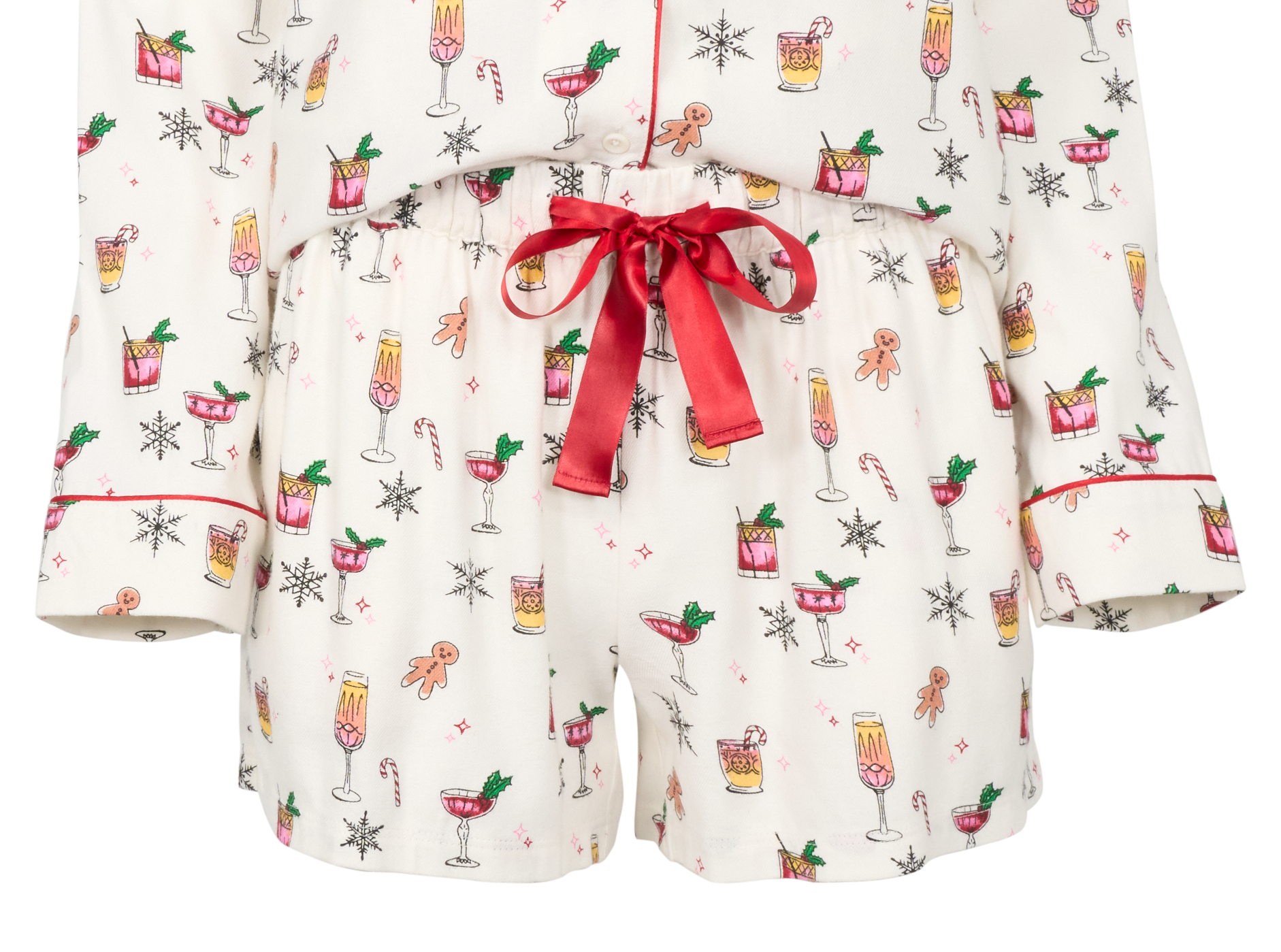 Image of Natural Reflections Flannel Pajama Shorts - Holiday Print