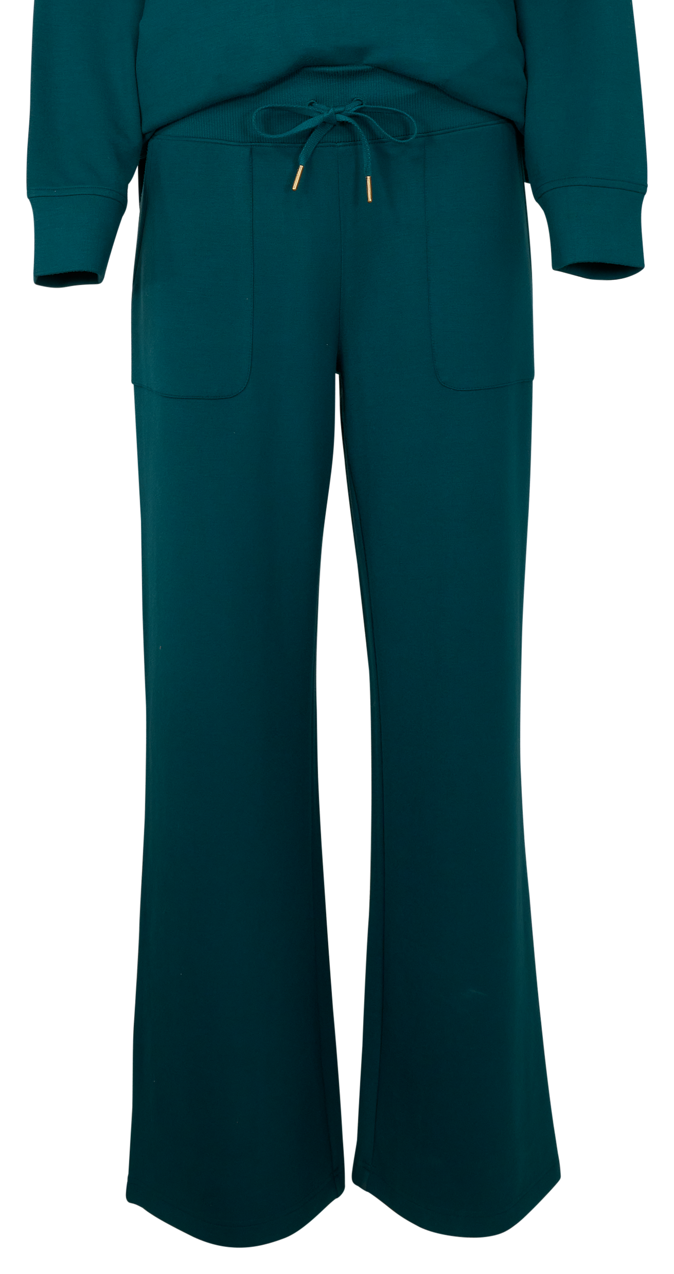 Image of Natural Reflections Soft Haven Scuba Wide-Leg Pants - Deep Teal