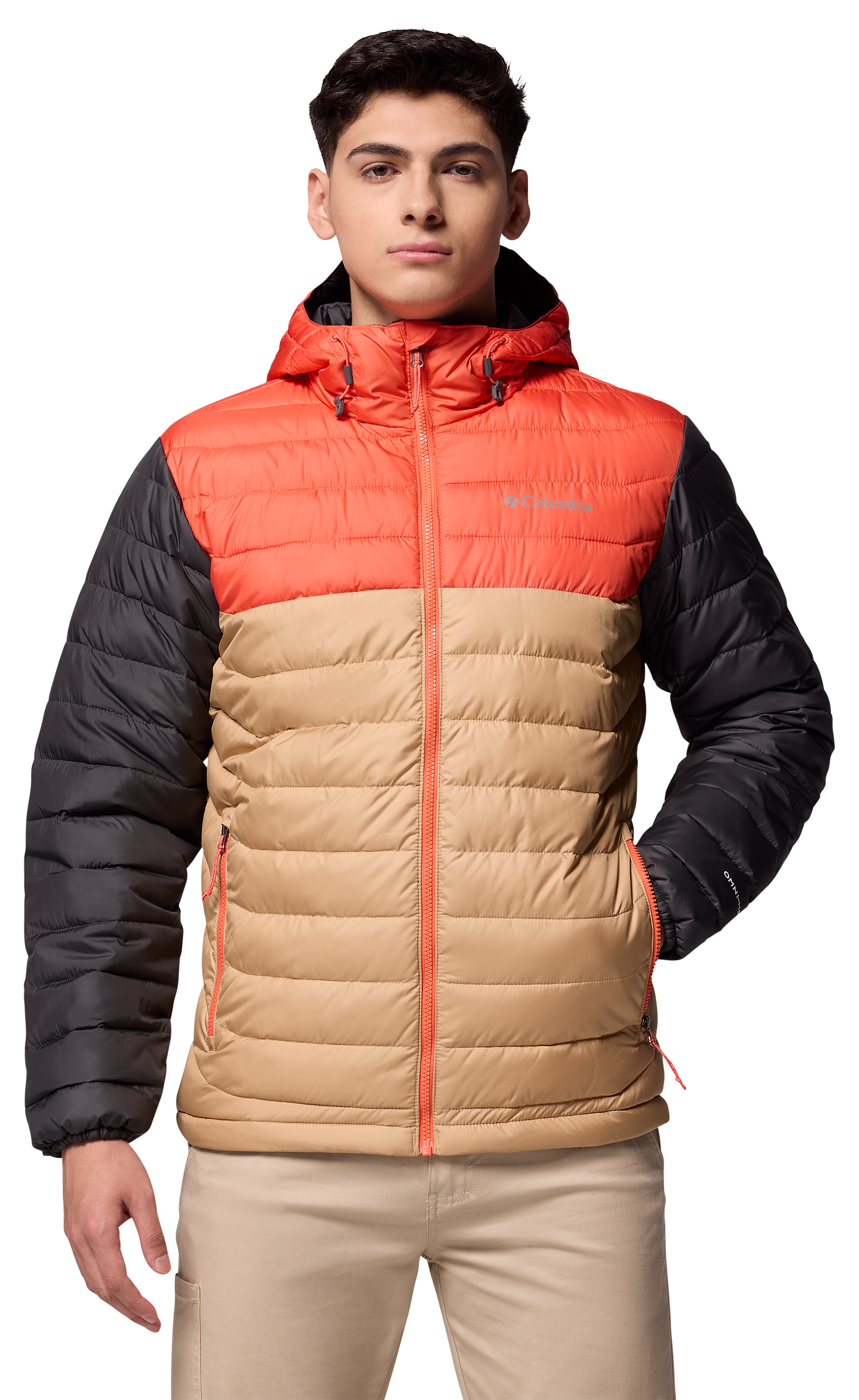 Image of Columbia Powder Lite II Hooded Jacket for Men - Canoe/Zing/Shark - M