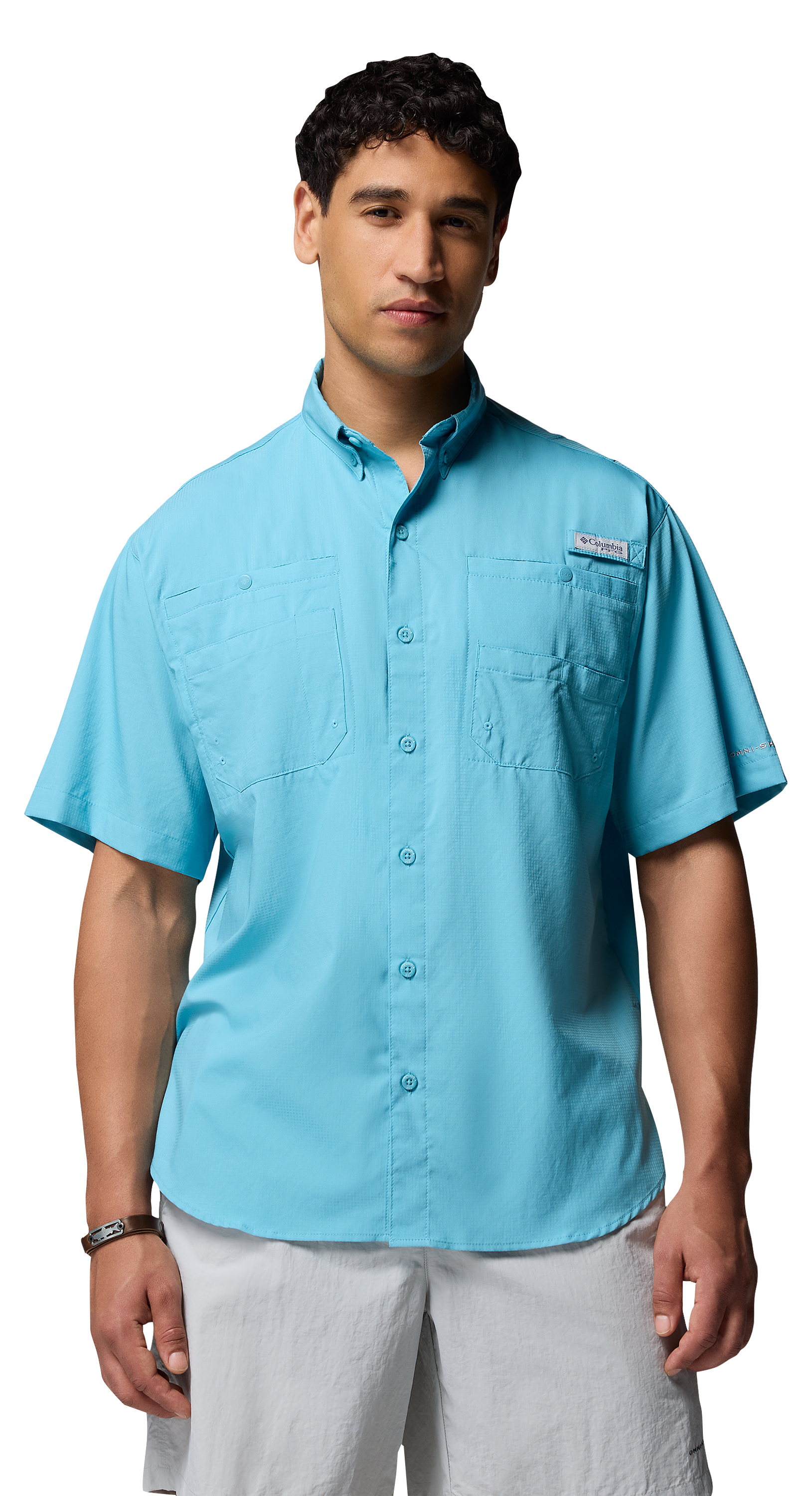 Image of Columbia Tamiami II Short-Sleeve Button-Down Shirt - Vintage Blue