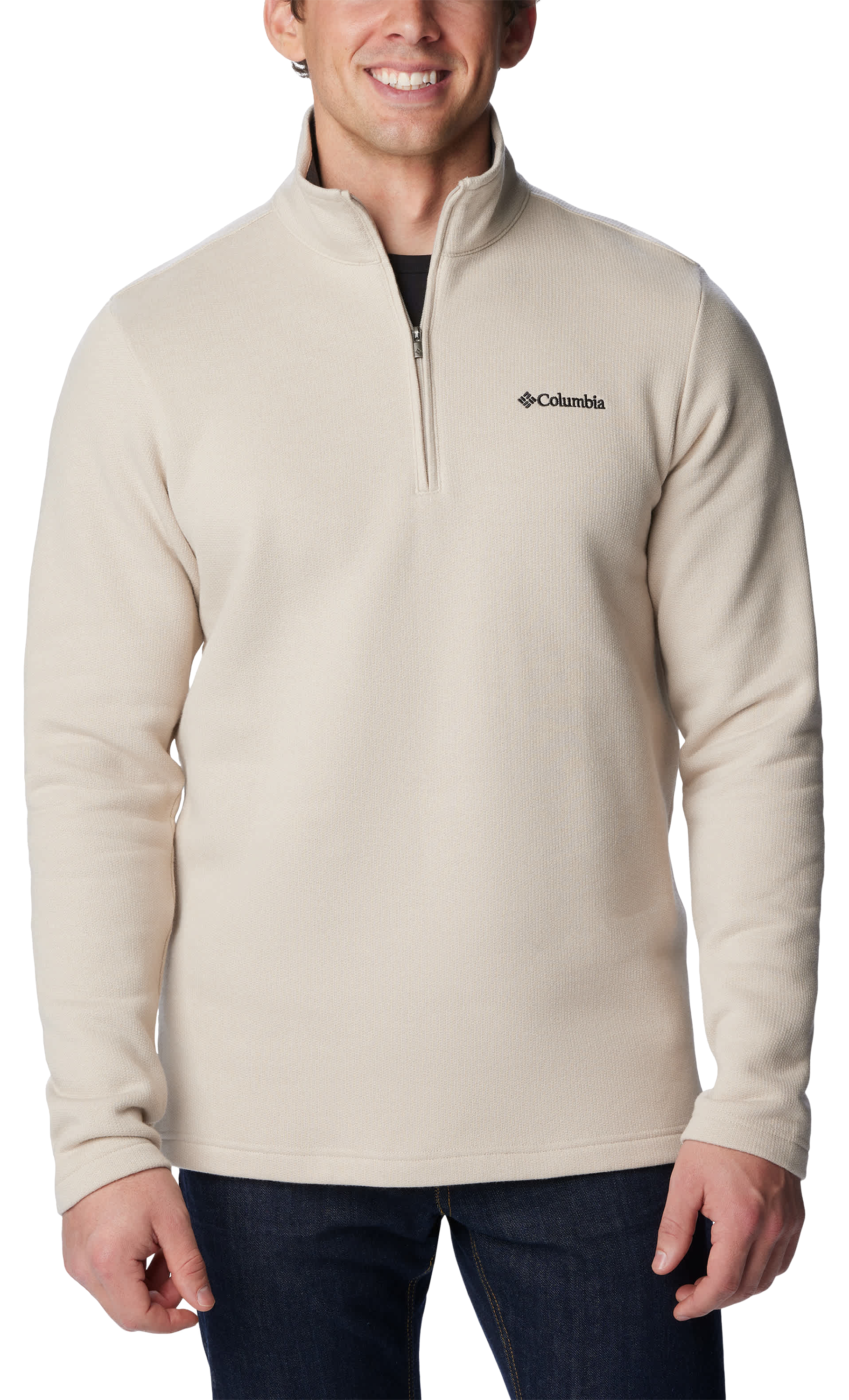 Image of Columbia Great Hart Mountain III Half-Zip Fleece Long-Sleeve Pullover - Dark Stone Heather - S