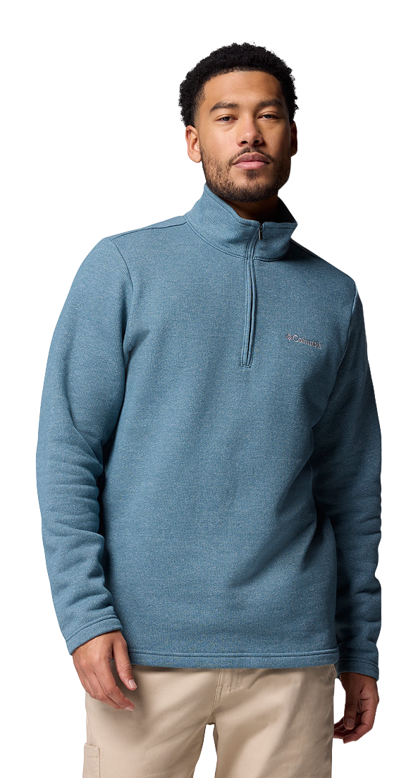 Image of Columbia Great Hart Mountain III Half-Zip Fleece Long-Sleeve Pullover- Everblue - S