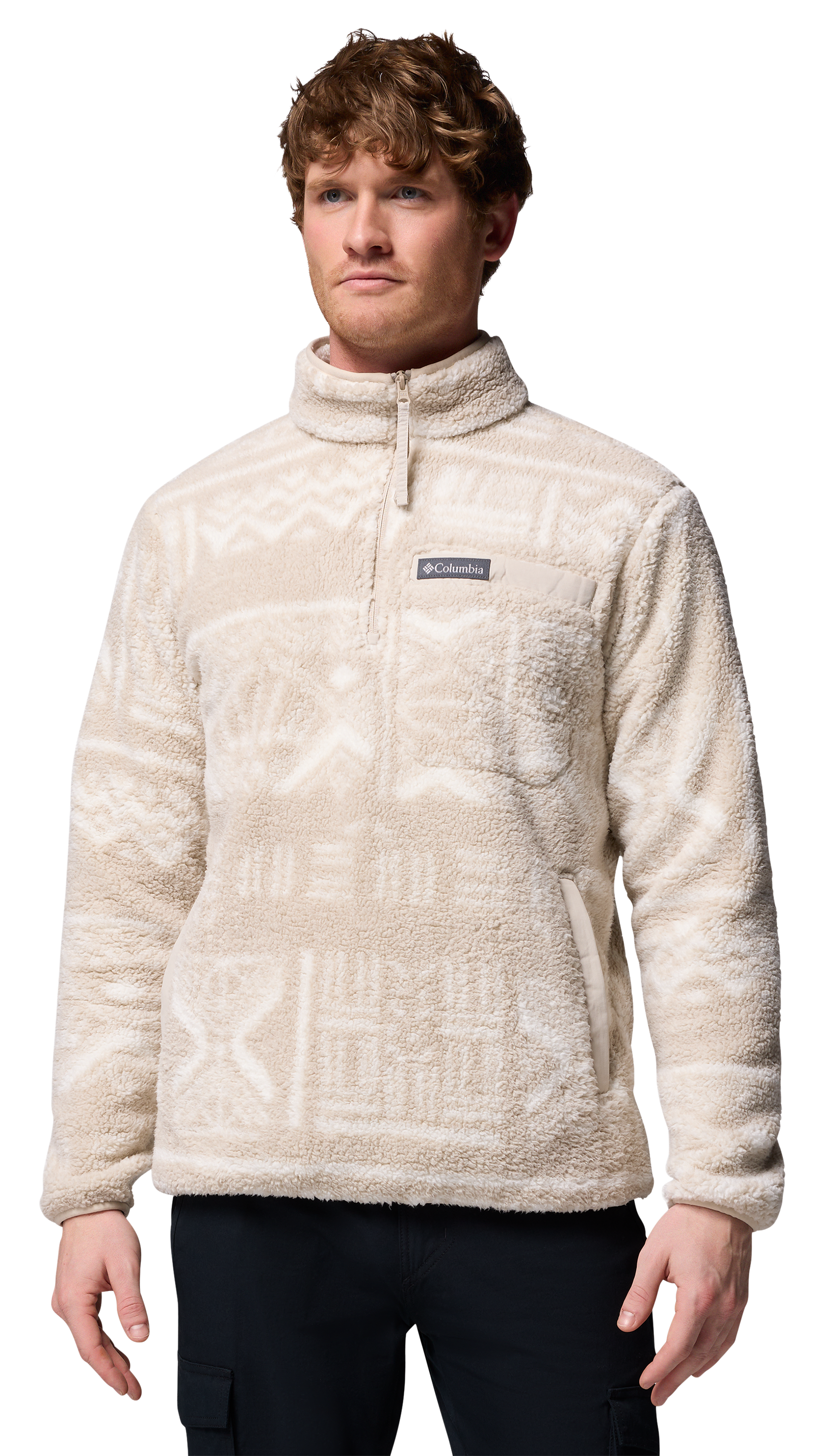 Image of Columbia Rugged Ridge High Pile Half-Zip Pullover - Dark Stone Deschutes Days