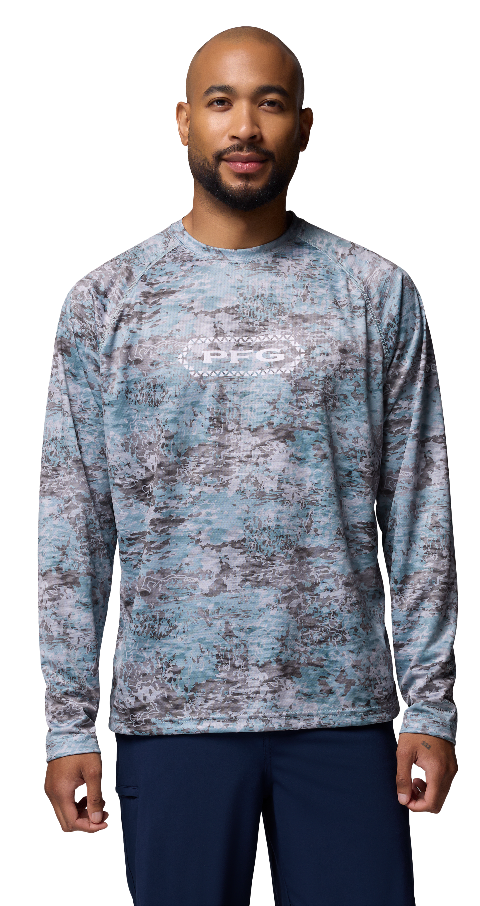 COLUMBIA PFG Super Solar Stream Border Hex Long-Sleeve Shirt