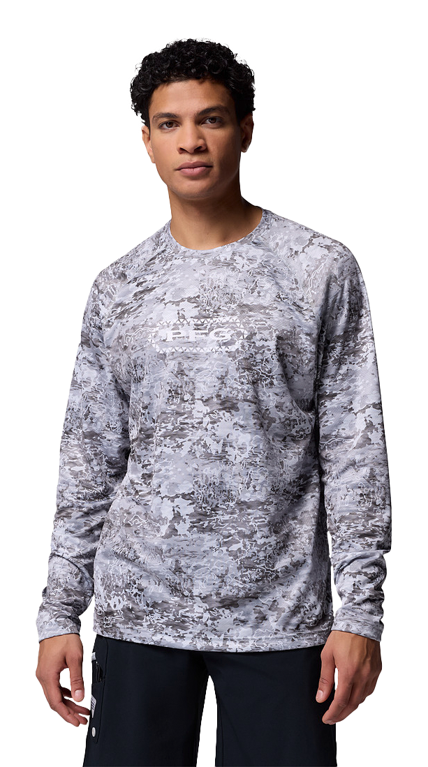 COLUMBIA PFG Super Solar Stream Border Hex Long-Sleeve Shirt