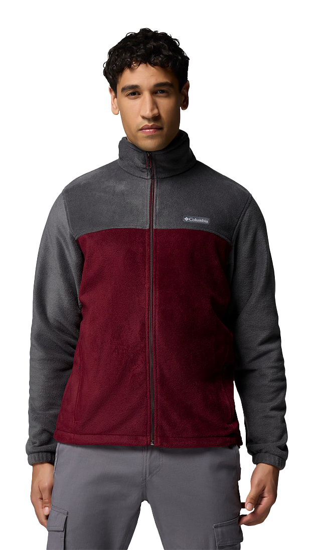 Image of Columbia Steens Mountain Full-Zip Fleece 2.0 Jacket for Men - Shark/Rich Wine - L