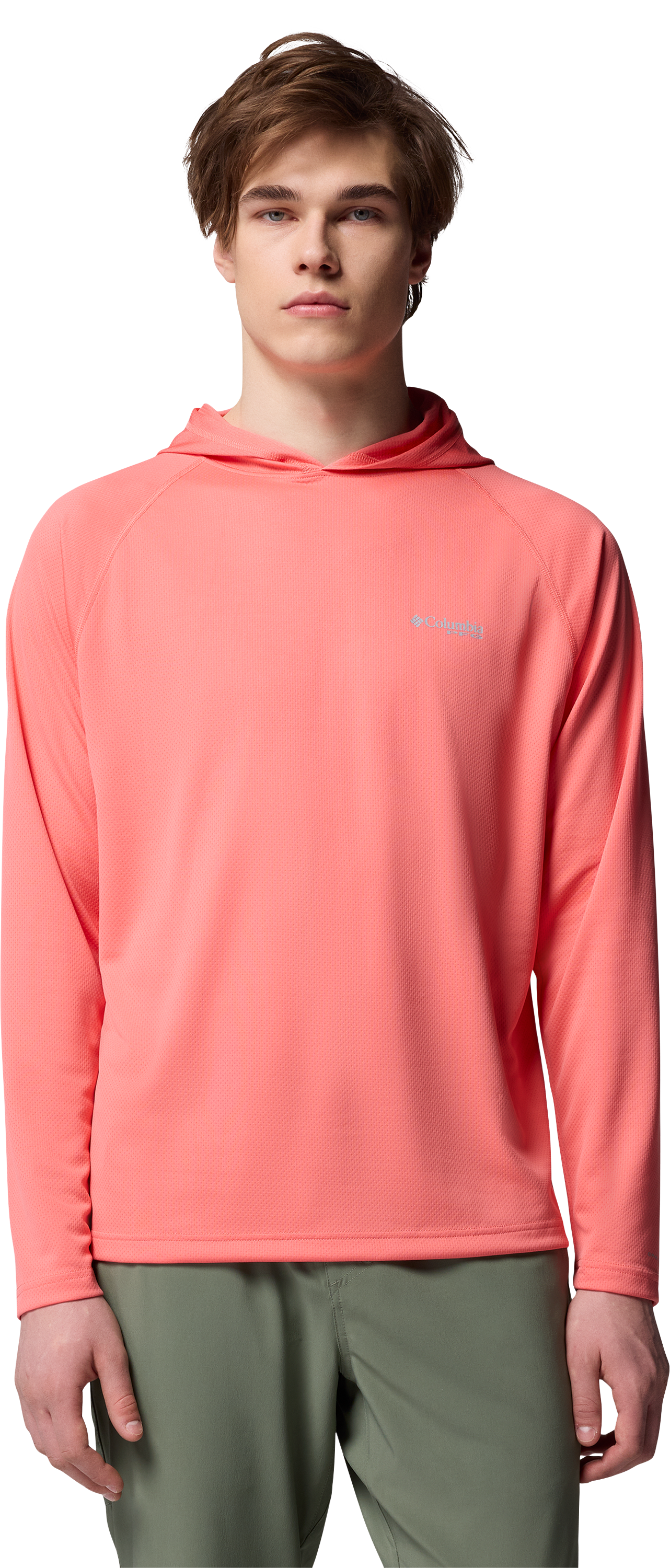 Image of Columbia PFG Solar Stream Hoodie for Men - Melonade - L
