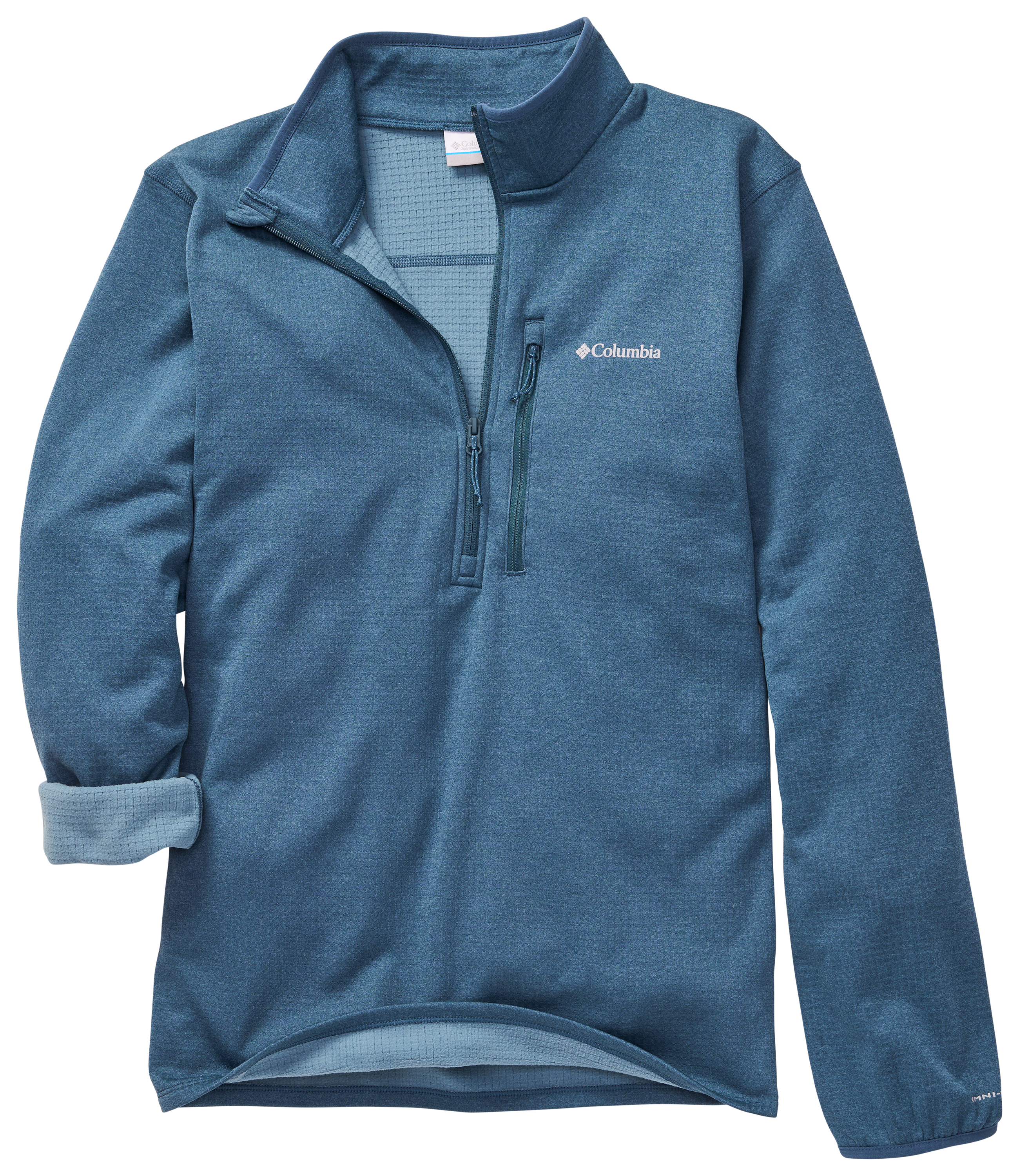 Image of Columbia Essential Hike Grid Half-Zip Long-Sleeve Jacket for Men - Everblue - M