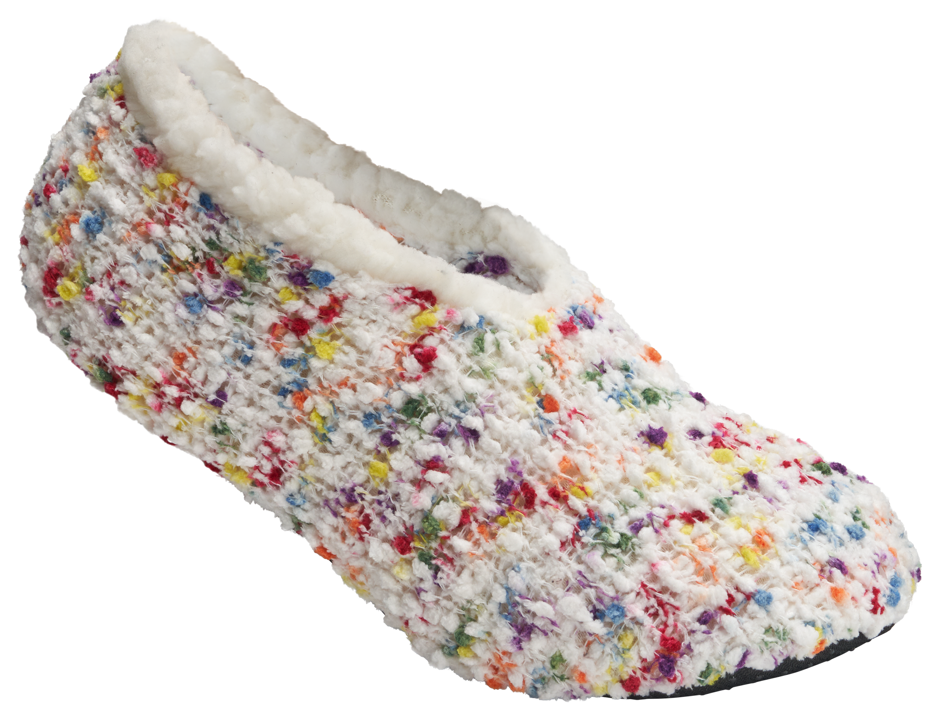 Image of Natural Reflections Confetti Knit Slippers - White/Multi