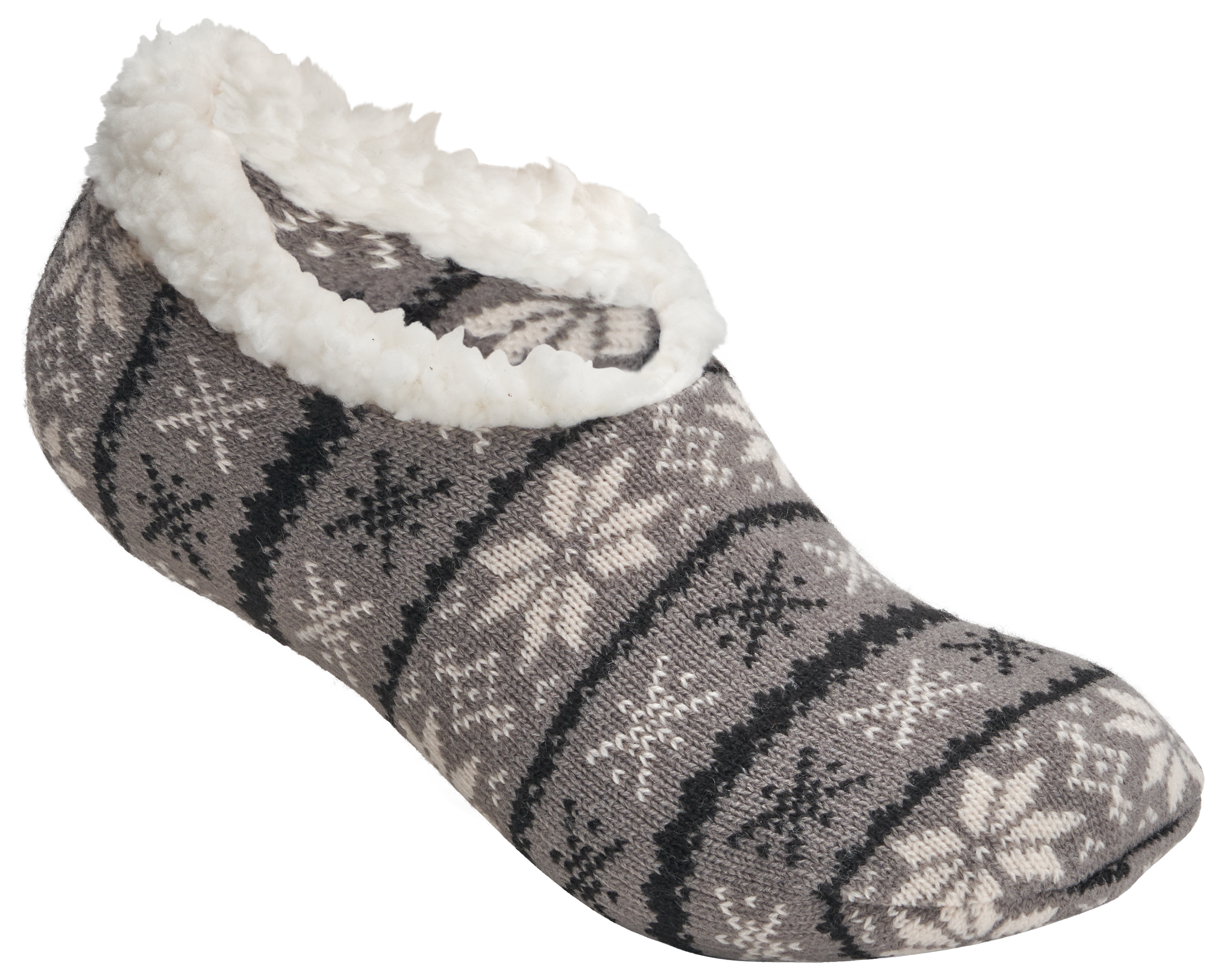 Image of Natural Reflections Jacquard Knit Slipper Socks - Gray