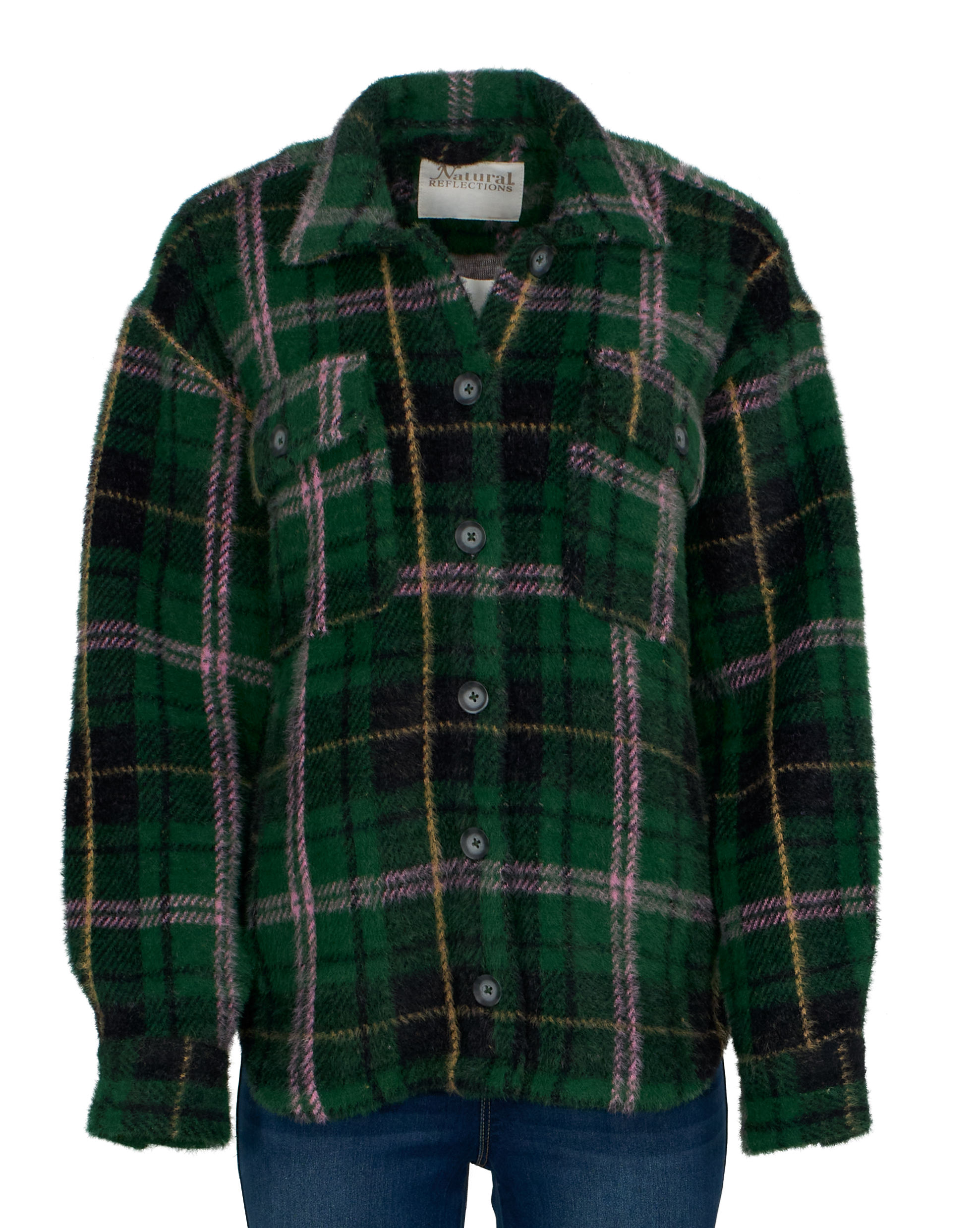 Image of Natural Reflections Plaid Shirt Jacket - Eden Plaid - XL