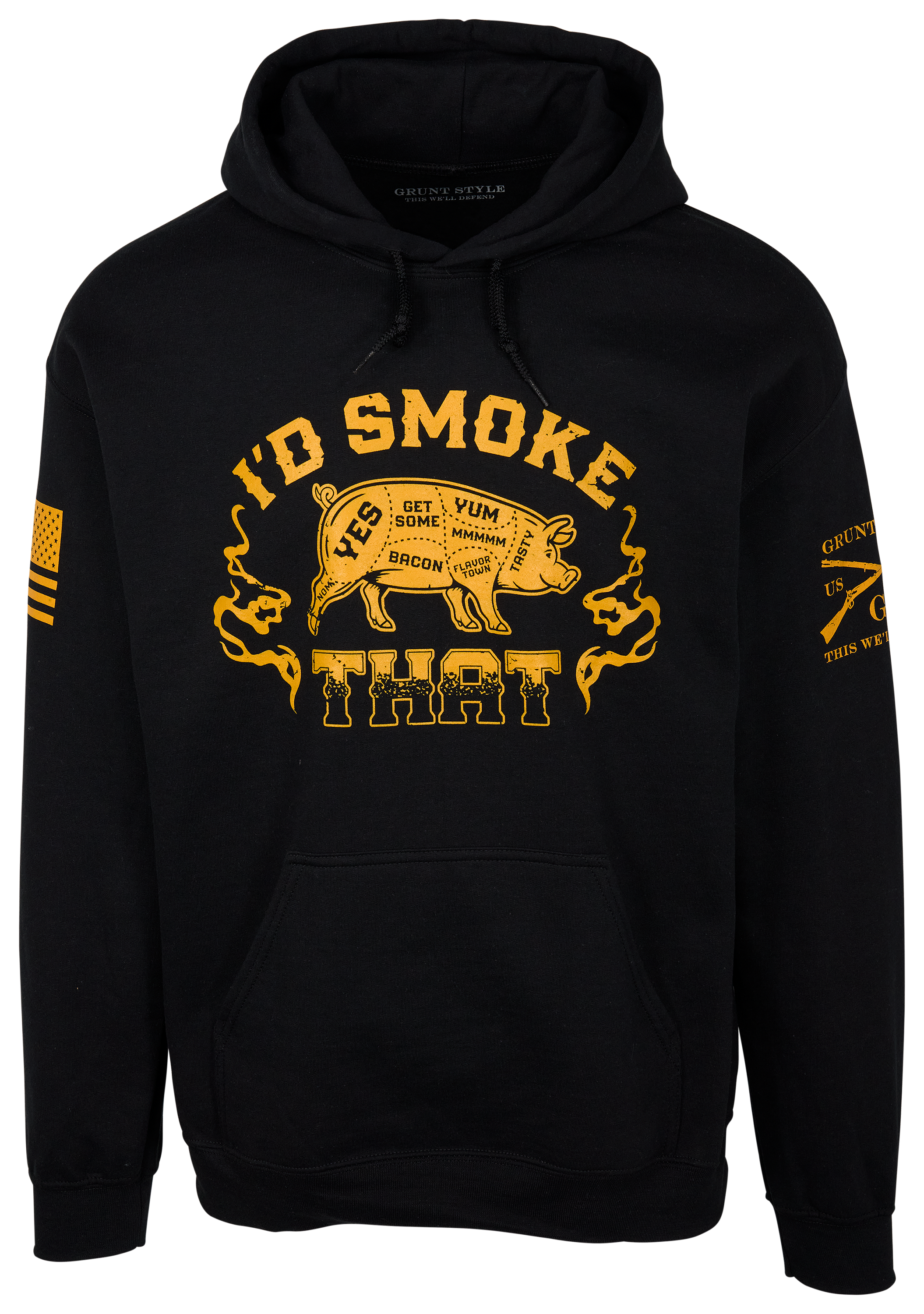 Image of Grunt Style I'd Smoke That Graphic Hoodie - Black - S