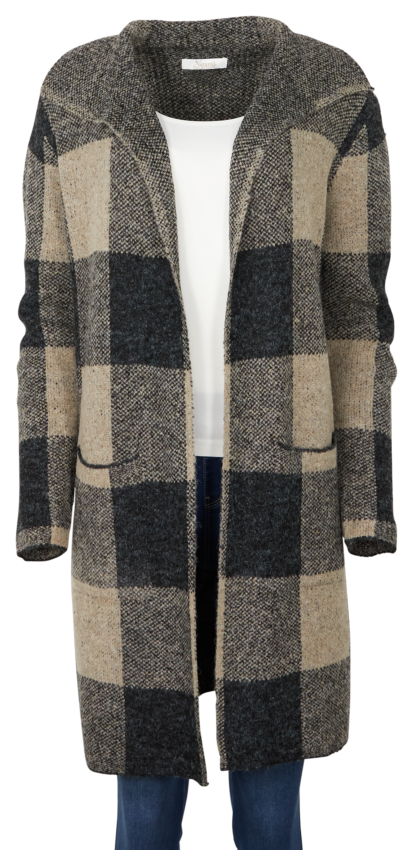 Image of Natural Reflections Brooklyn Coatigan - Buffalo Plaid - L