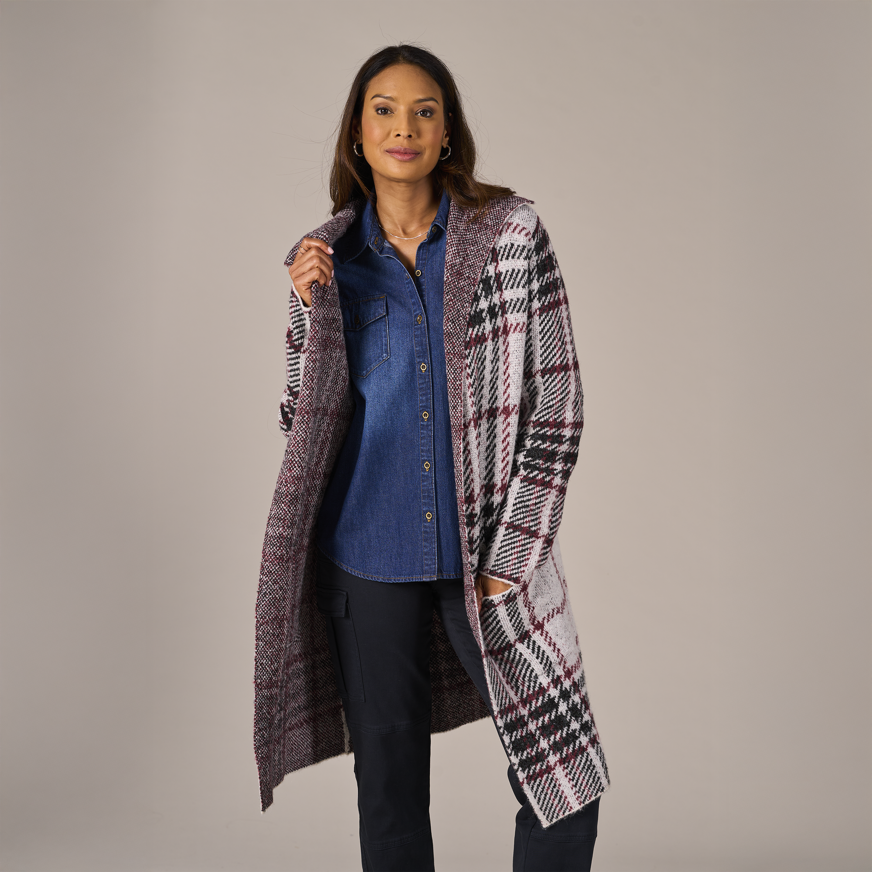 Image of Natural Reflections Brooklyn Coatigan - Woodsman Plaid