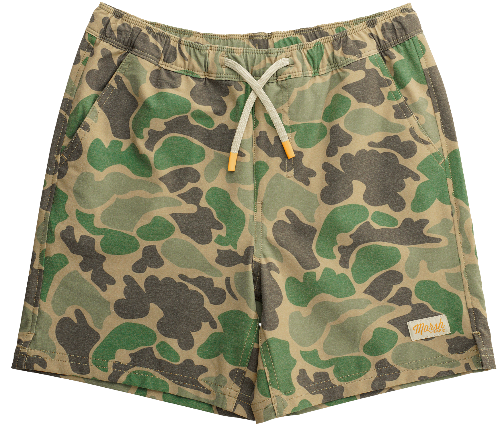 Image of Marsh Wear Fulton Volley Shorts for Kids - Green Mallard Camo