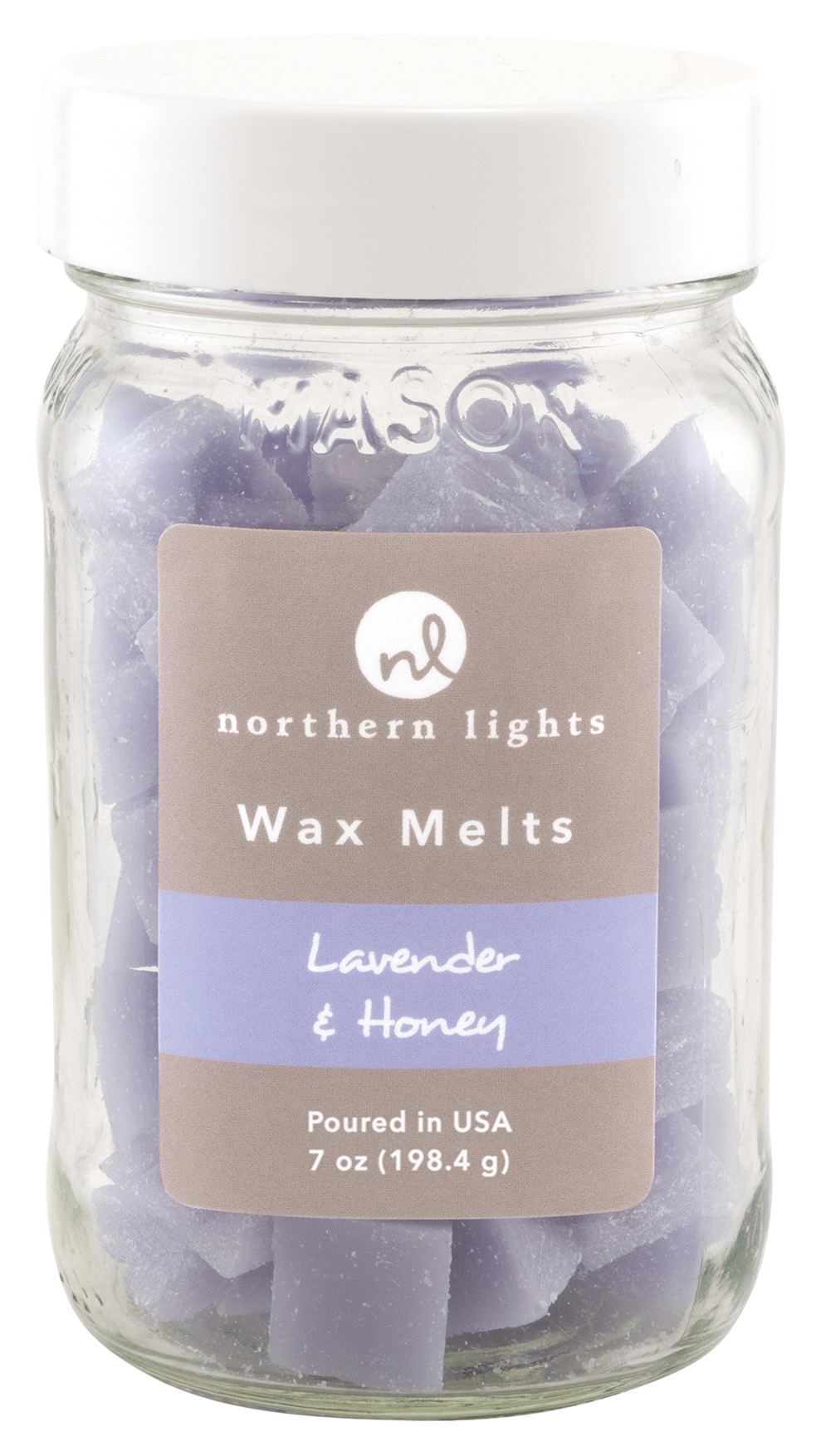 Image of Northern Lights Candles Wax Mason Melts Jar - Lavender & Honey