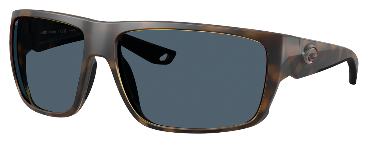 Image of Costa Del Mar Fly Line 580P Polarized Sunglasses - Matte Tortoise/Gray