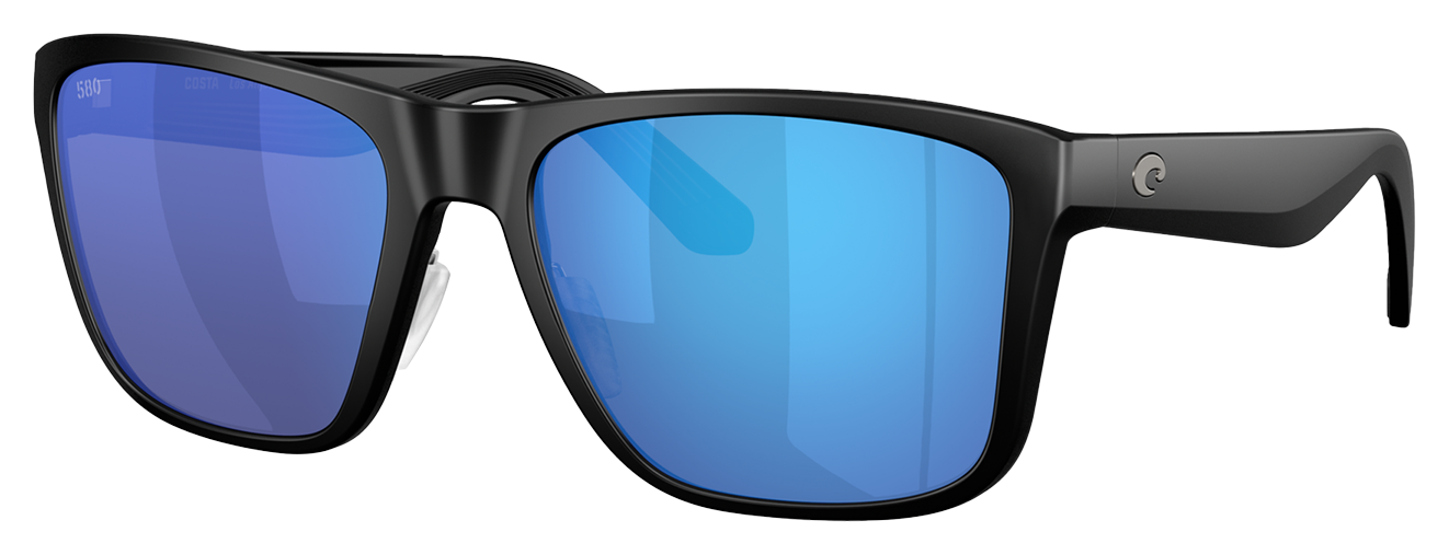 Costa Del Mar Los Alijos 580G Glass Polarized Sunglasses - Matte Black/Blue Mirror - X-Large