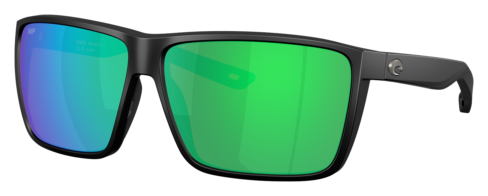 Costa Del Mar Rincon II 580P Polarized Sunglasses - Matte Black/Green Mirror