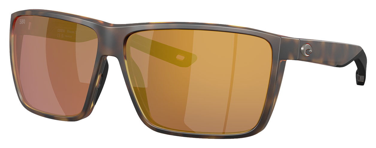 Image of Costa Del Mar Rincon II 580G Glass Polarized Sunglasses - Gold Mirror/Matte Tortoise