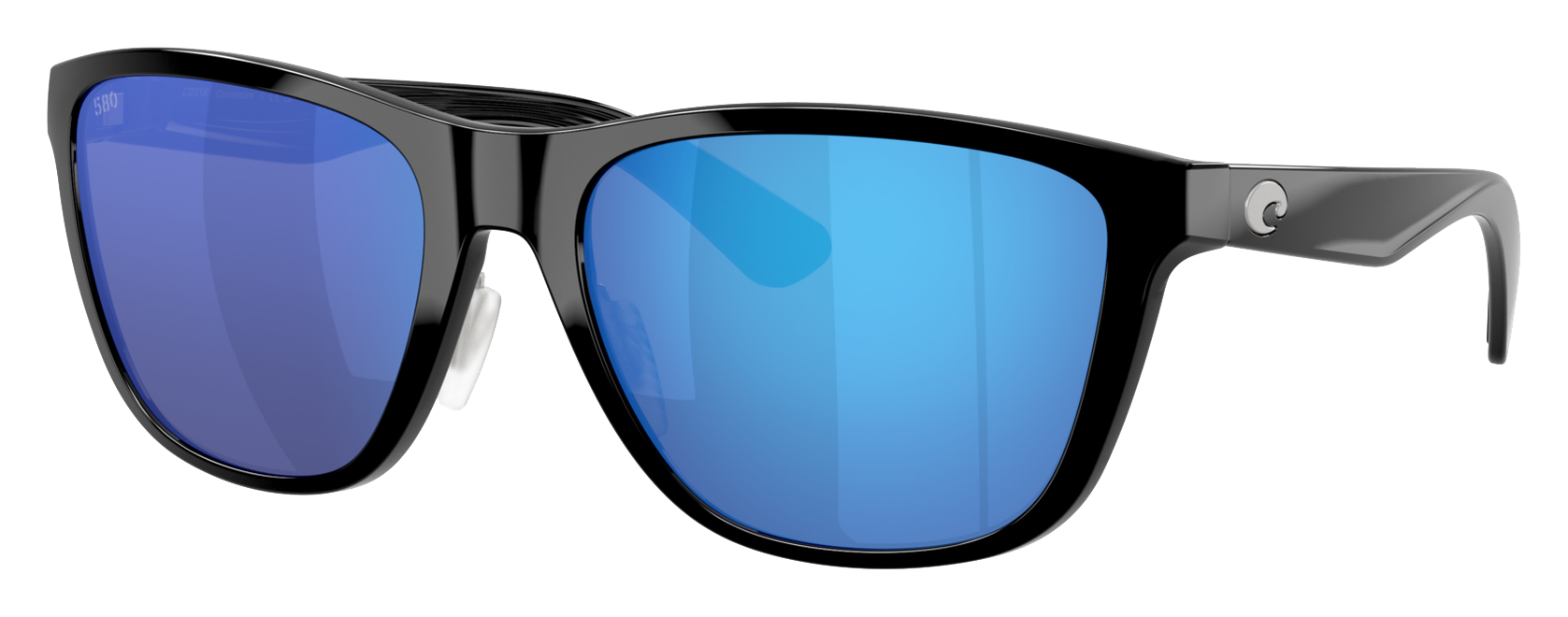 Image of Costa Del Mar Corrientes 580G Glass Polarized Sunglasses - Black/Blue Mirror - Large
