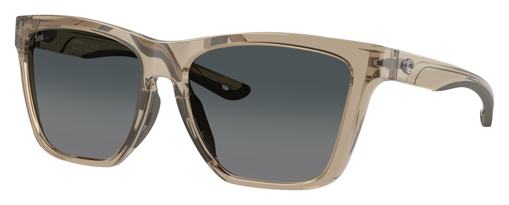 Image of Costa Del Mar Panga II 580G Glass Polarized Sunglasses for Ladies - Taupe/Gray Gradient - X-Large