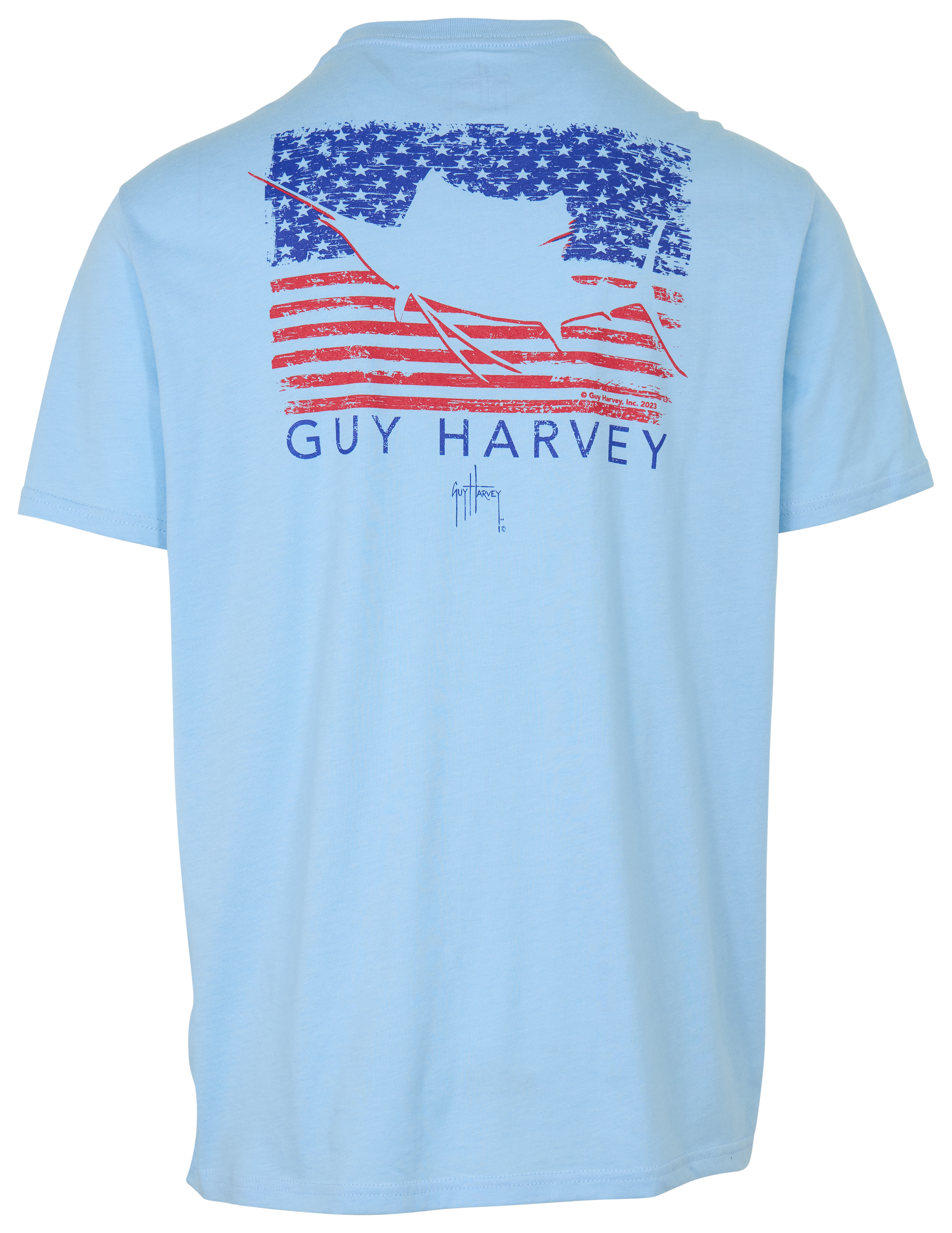 Image of Guy Harvey Glory Sail Short-Sleeve T-Shirt - Clear Sky Heather