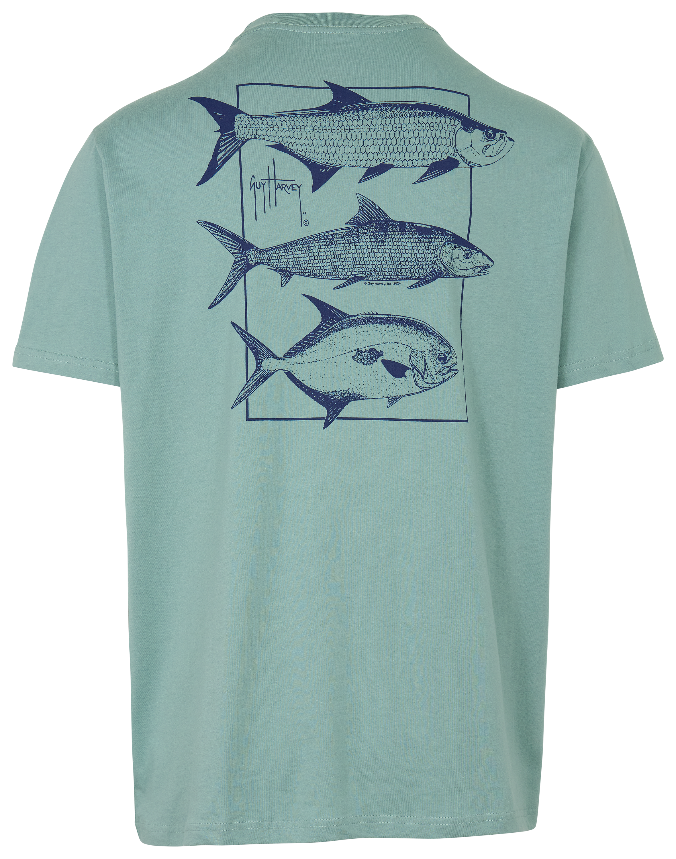 Image of Guy Harvey Inshore Stamp Short-Sleeve T-Shirt - Blue Surf - M