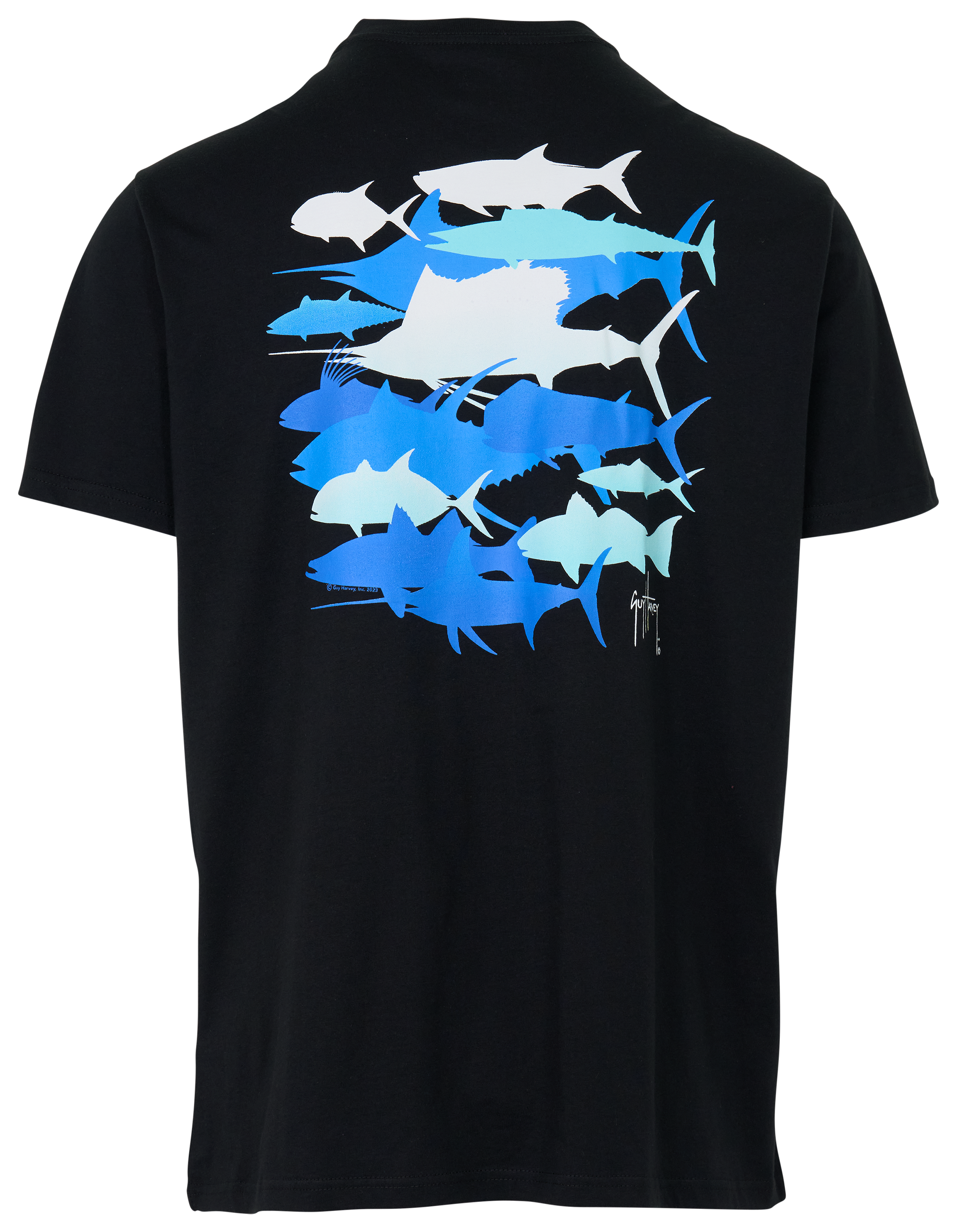 Image of Guy Harvey Species Silos Ombre Short-Sleeve T-Shirt - Caviar