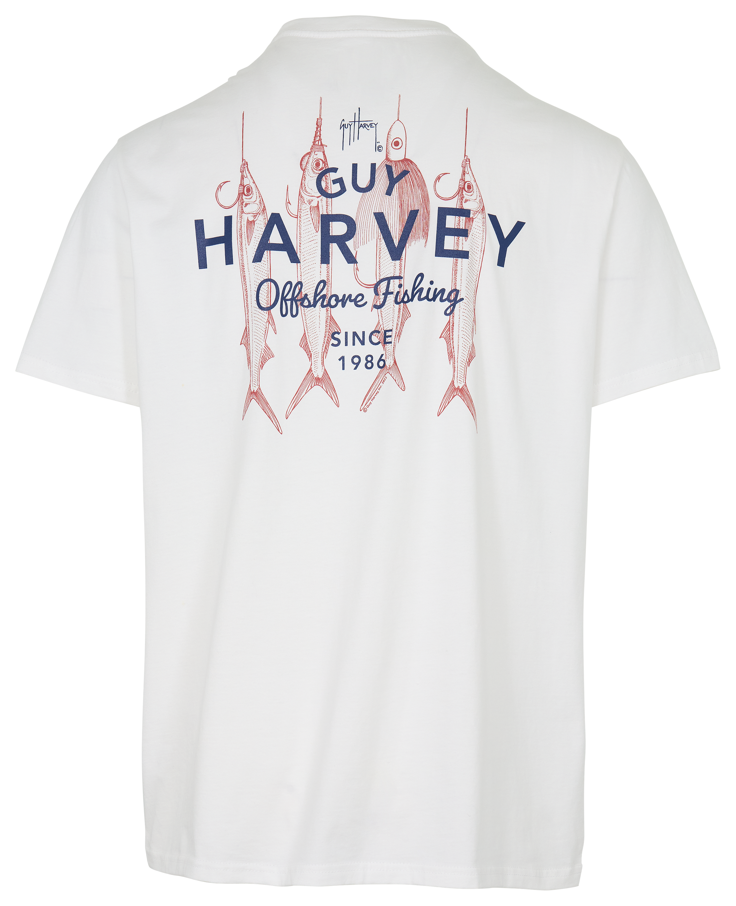 Image of Guy Harvey Rig Masters Short-Sleeve Pocket T-Shirt - Bright White