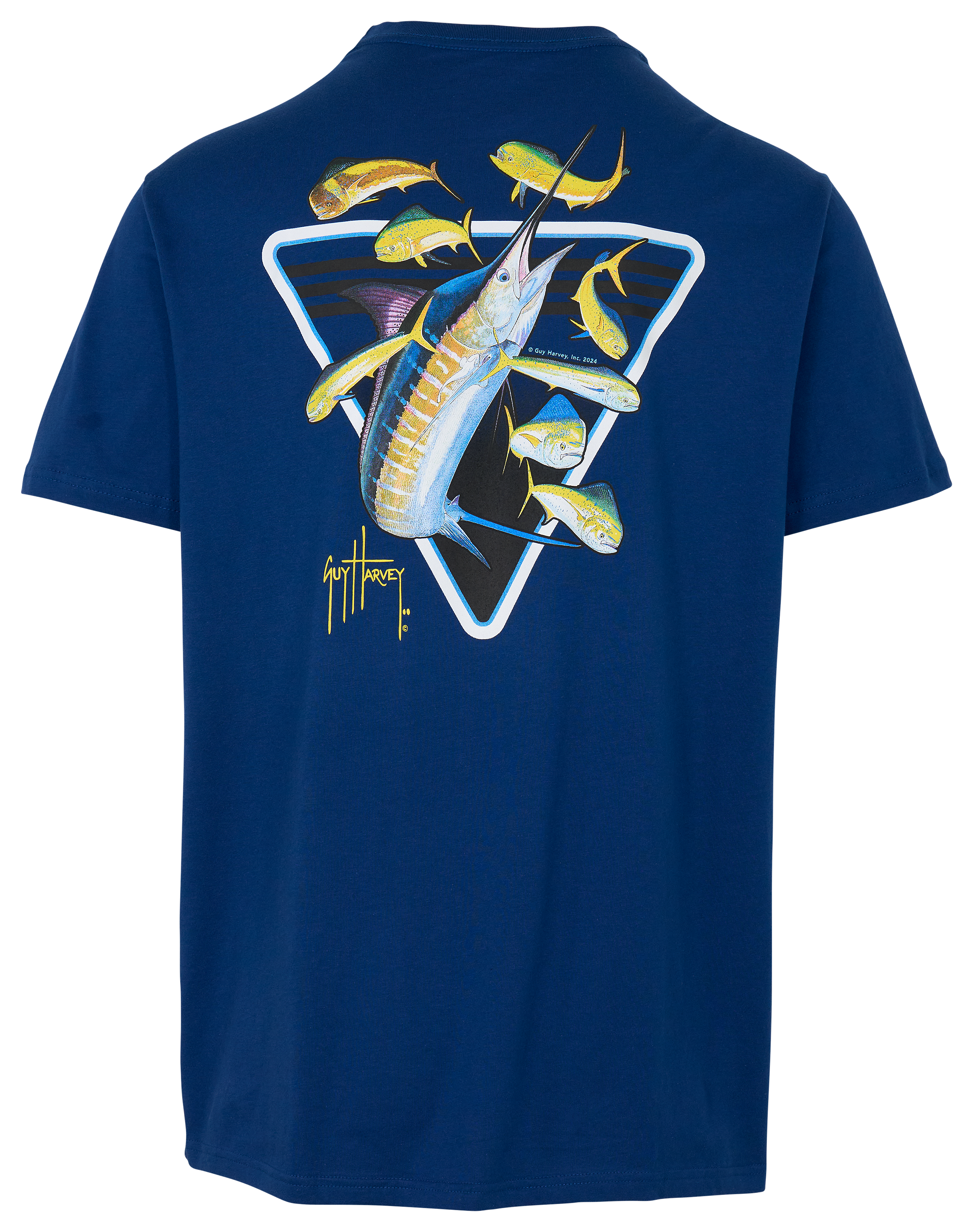 Image of Guy Harvey Marlin Dorado Short-Sleeve Pocket T-Shirt - Estate Blue