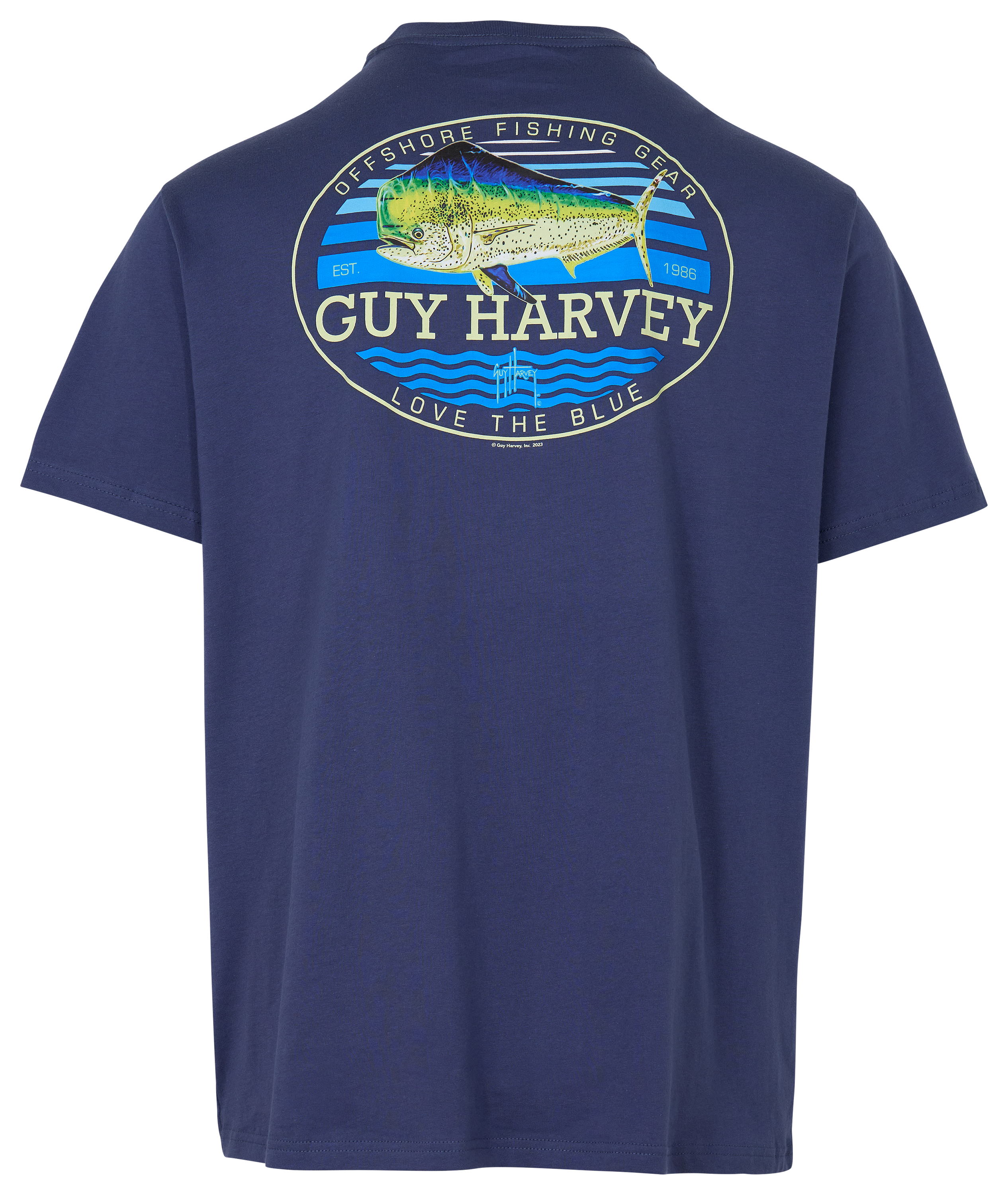 Image of Guy Harvey Retro Style Mahi Short-Sleeve Pocket T-Shirt - Crown Blue