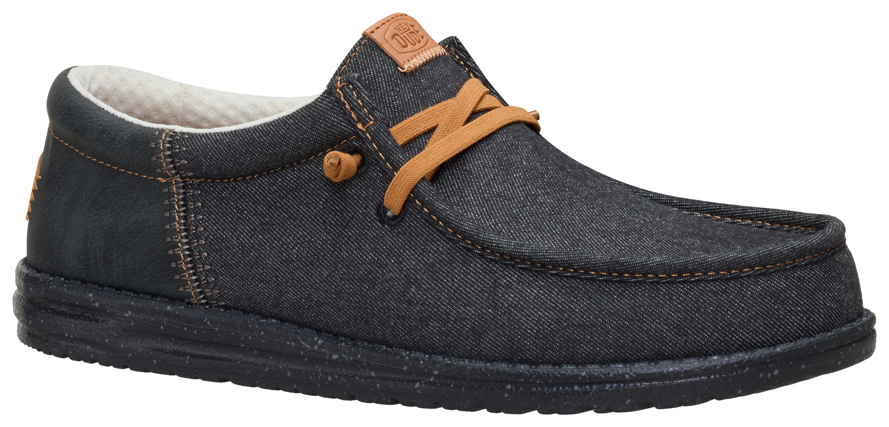 Image of HEYDUDE Wally Funk Denim Casual Shoes for Men -Black - 9M