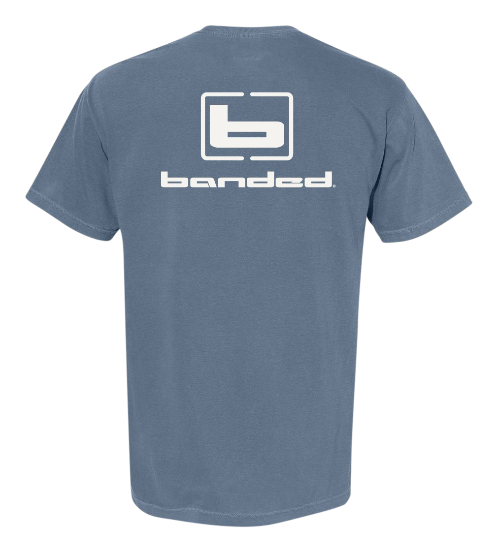 Image of Banded Signature Short-Sleeve Pocket T-Shirt - Denim