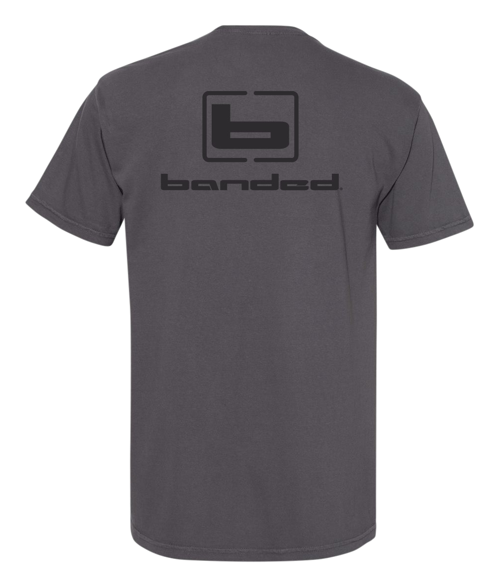 Image of Banded Signature Short-Sleeve Pocket T-Shirt - Graphite