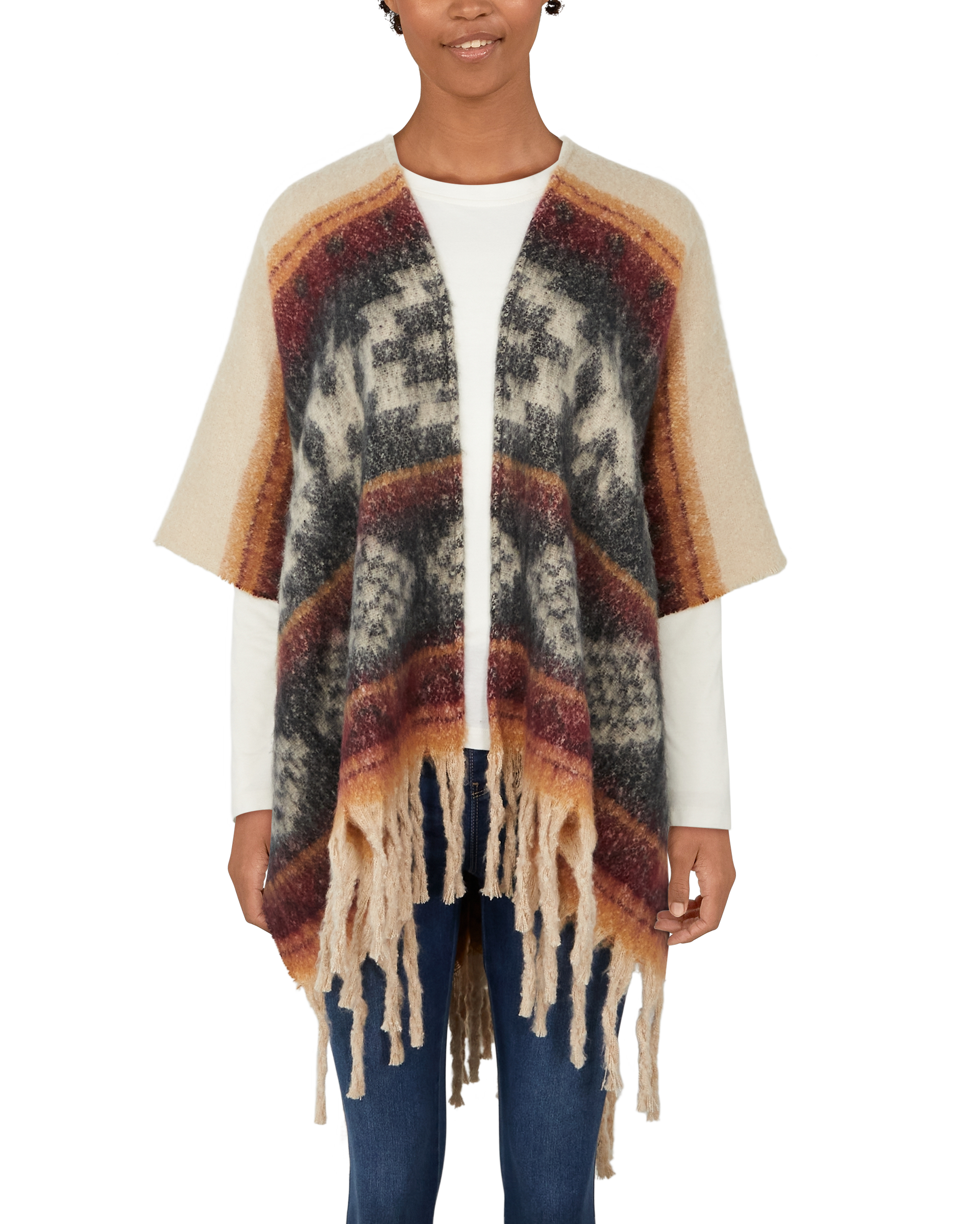 NATURAL REFLECTIONS Ruby Inset Ruana