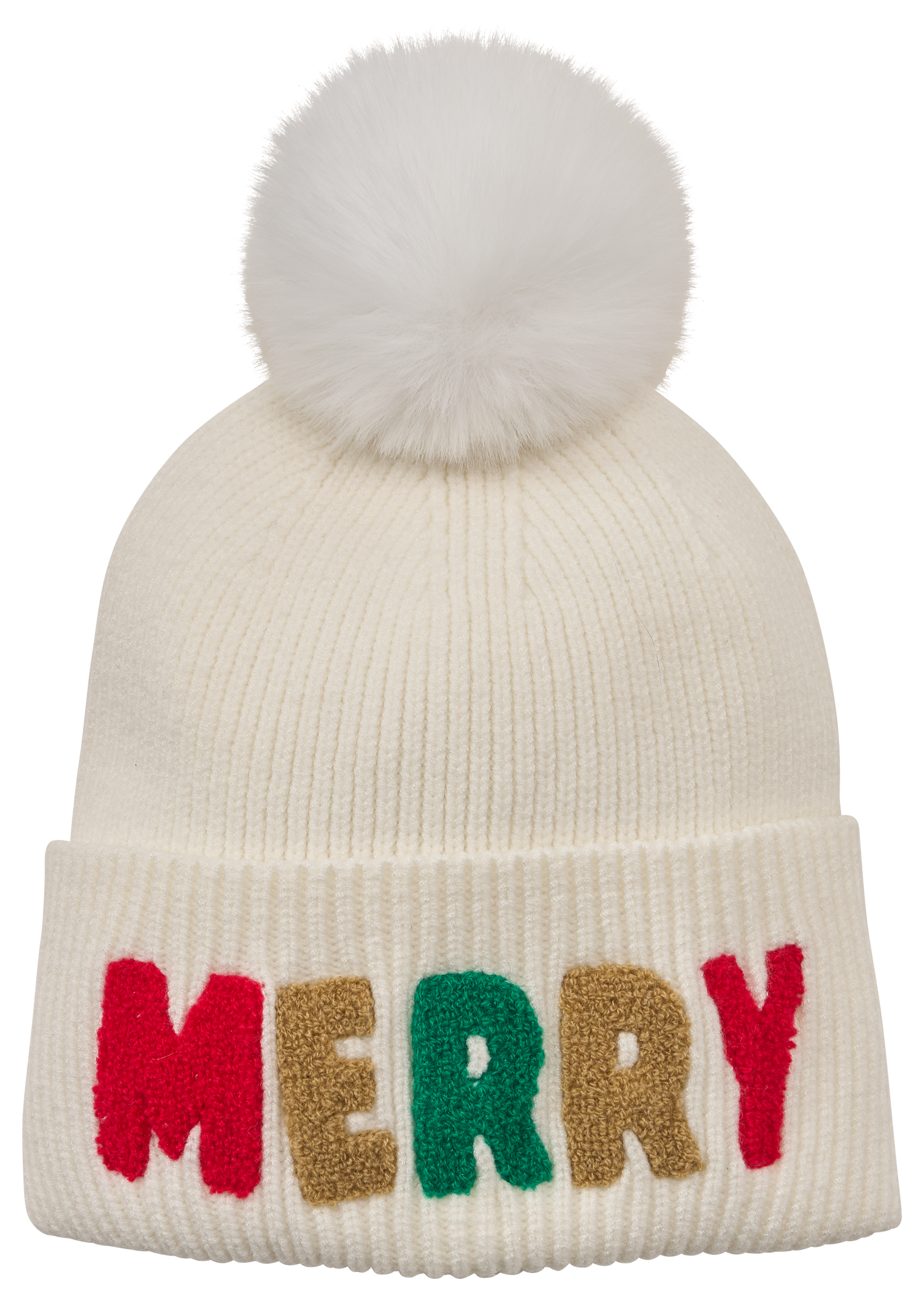 NATURAL REFLECTIONS Holiday Merry Pom Beanie for Ladies
