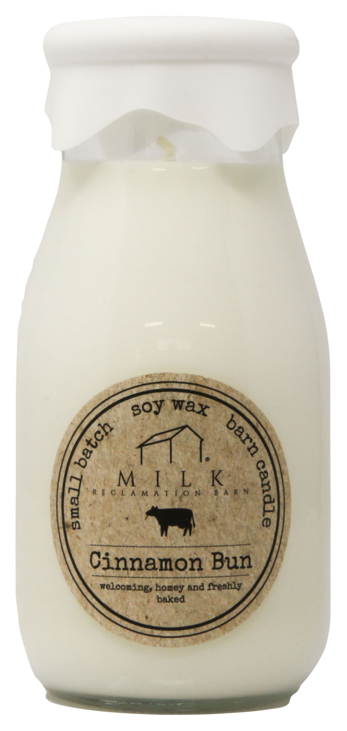 Image of Milk Barn Reclamation Milk Bottle Candle - Cinnamon Bun