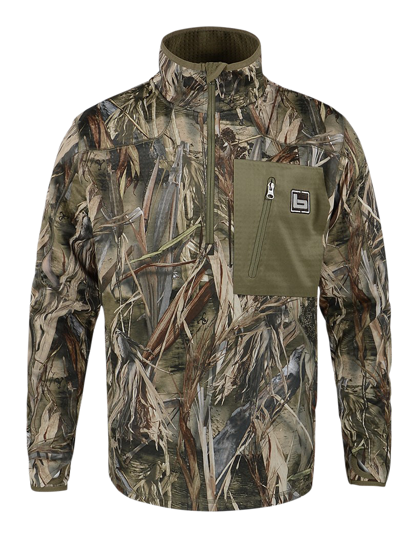 Image of Banded Mid Layer Fleece Quarter-Zip Pullover - TrueTimber DRT - 2XL