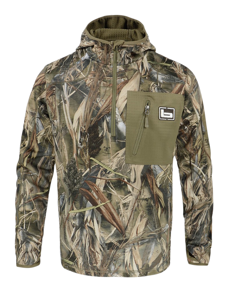 Image of Banded Hooded Mid-Layer Fleece Quarter-Zip Pullover - TrueTimber DRT - XL